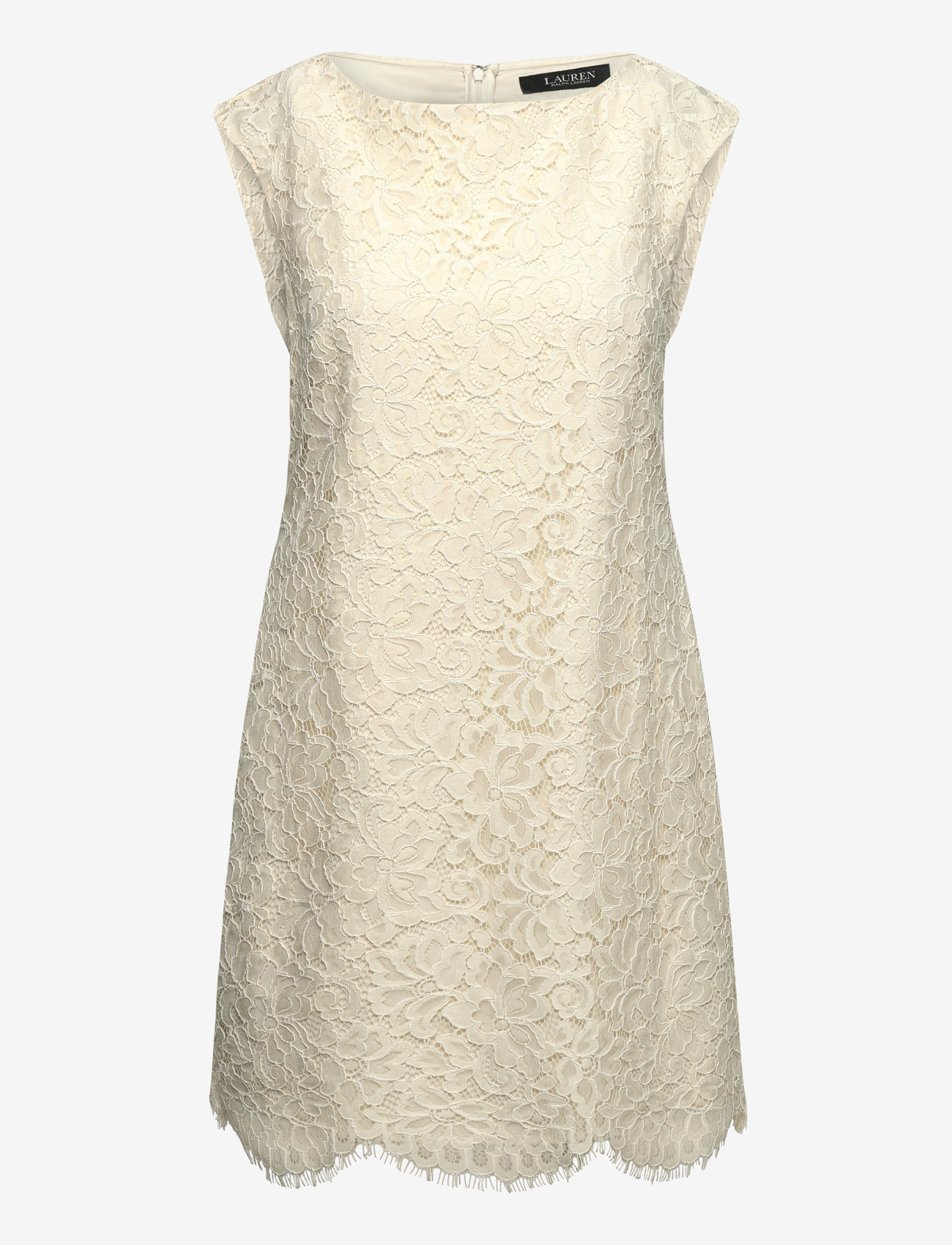 Lauren Ralph Lauren - Lace Cap-Sleeve Shift Dress - konfirmation - mascarpone cream - 0