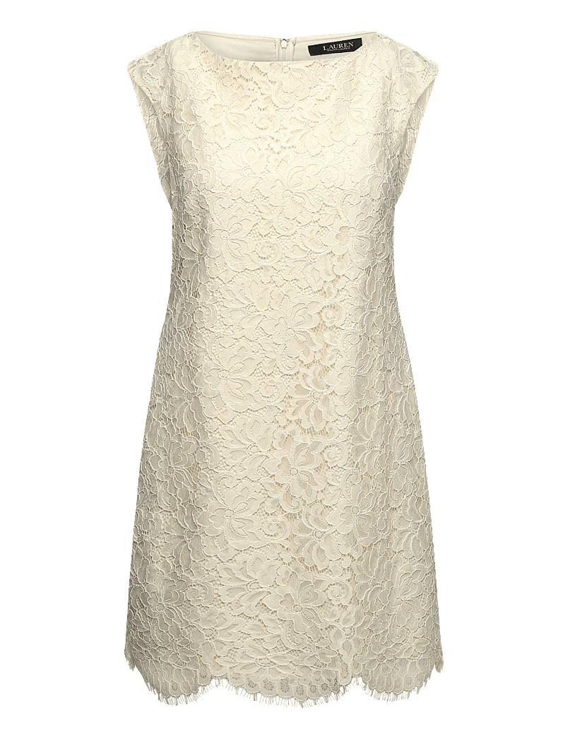Lauren Ralph Lauren - Lace Cap-Sleeve Shift Dress - sommerkleider - mascarpone cream - 0