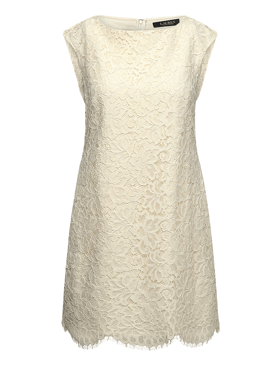 Lauren Ralph Lauren - Lace Cap-Sleeve Shift Dress - mascarpone cream - 0