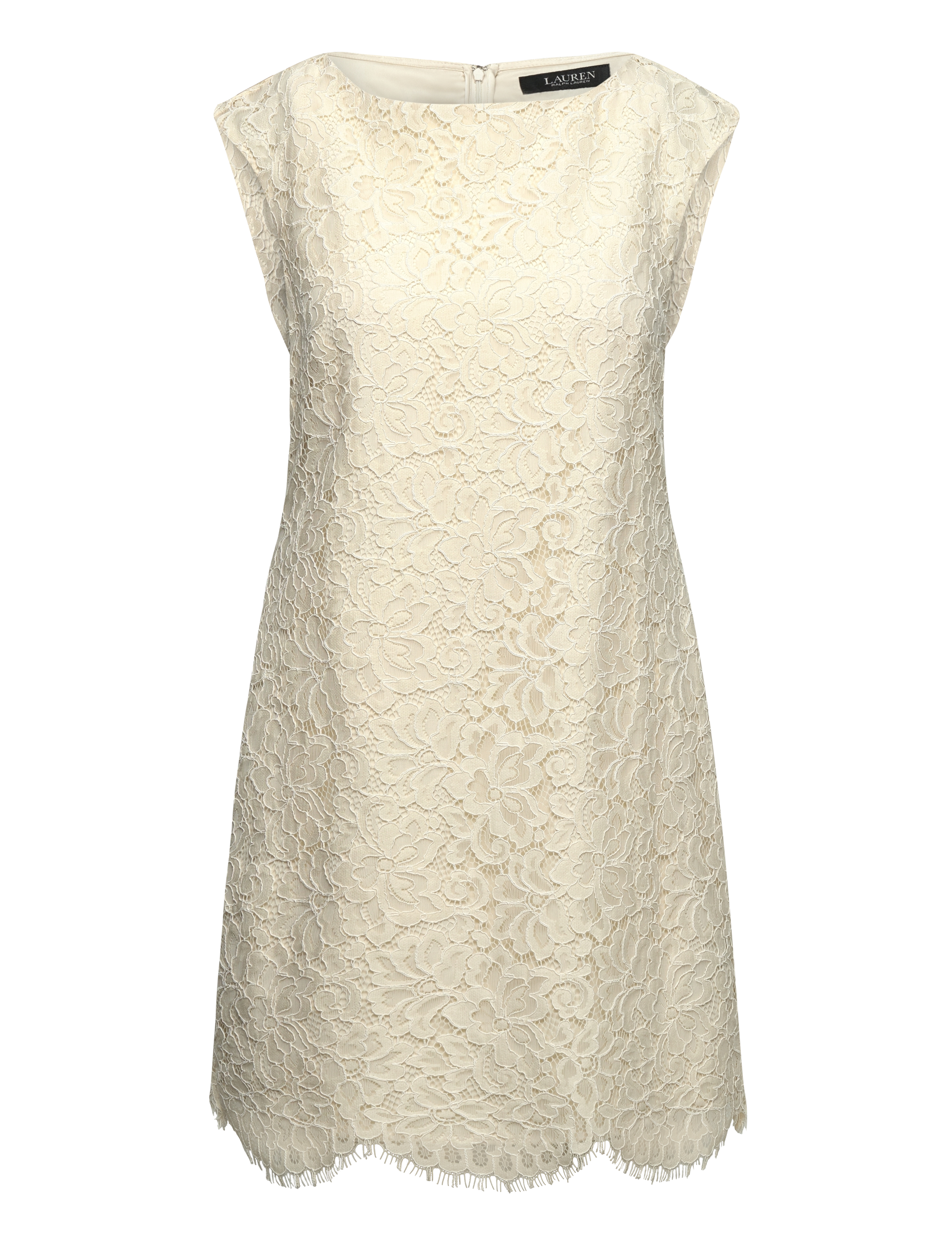 Lauren Ralph Lauren Lace Cap-Sleeve Shift Dress - Festtøj - MASCARPONE CREAM / cream