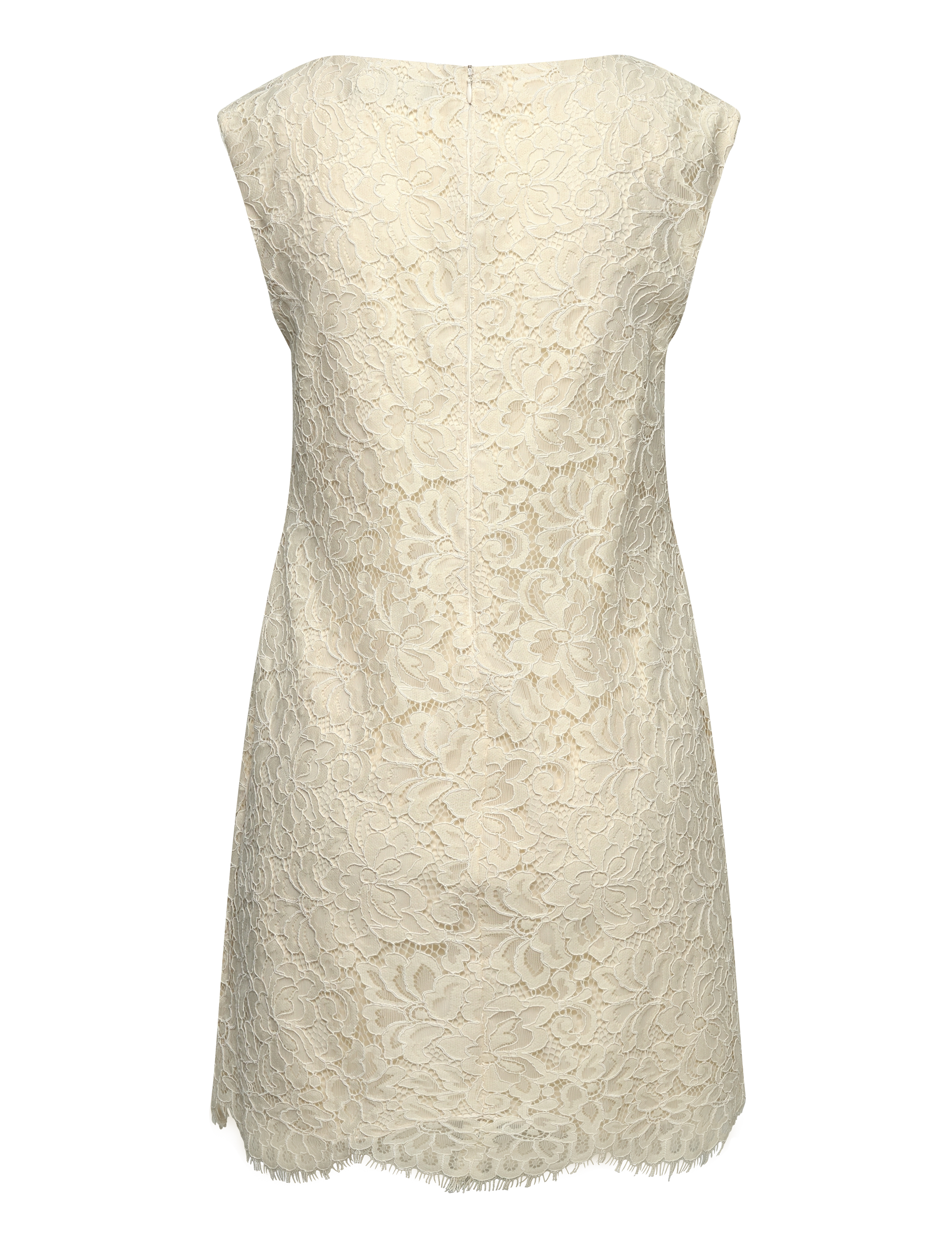 Lauren Ralph Lauren - Lace Cap-Sleeve Shift Dress - mascarpone cream - 1
