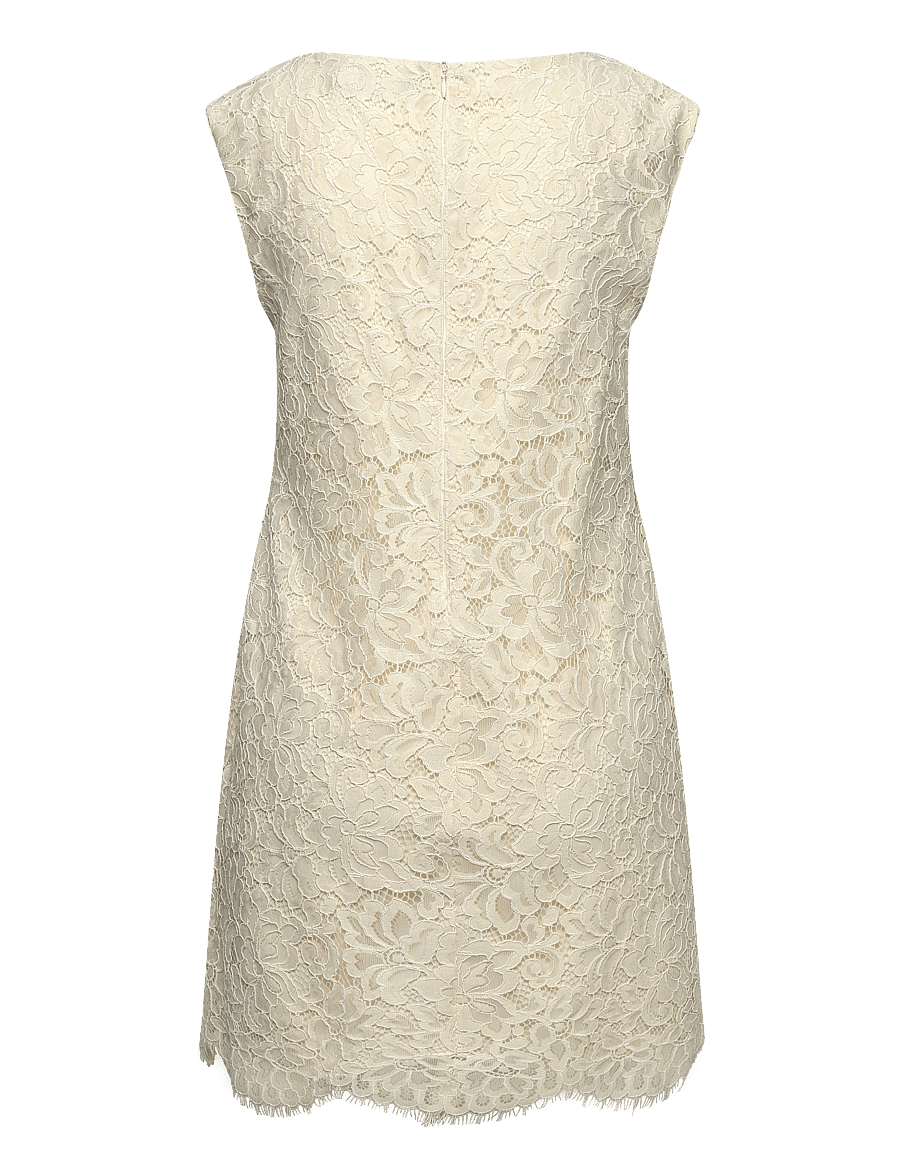 Lauren Ralph Lauren - Lace Cap-Sleeve Shift Dress - mascarpone cream - 1