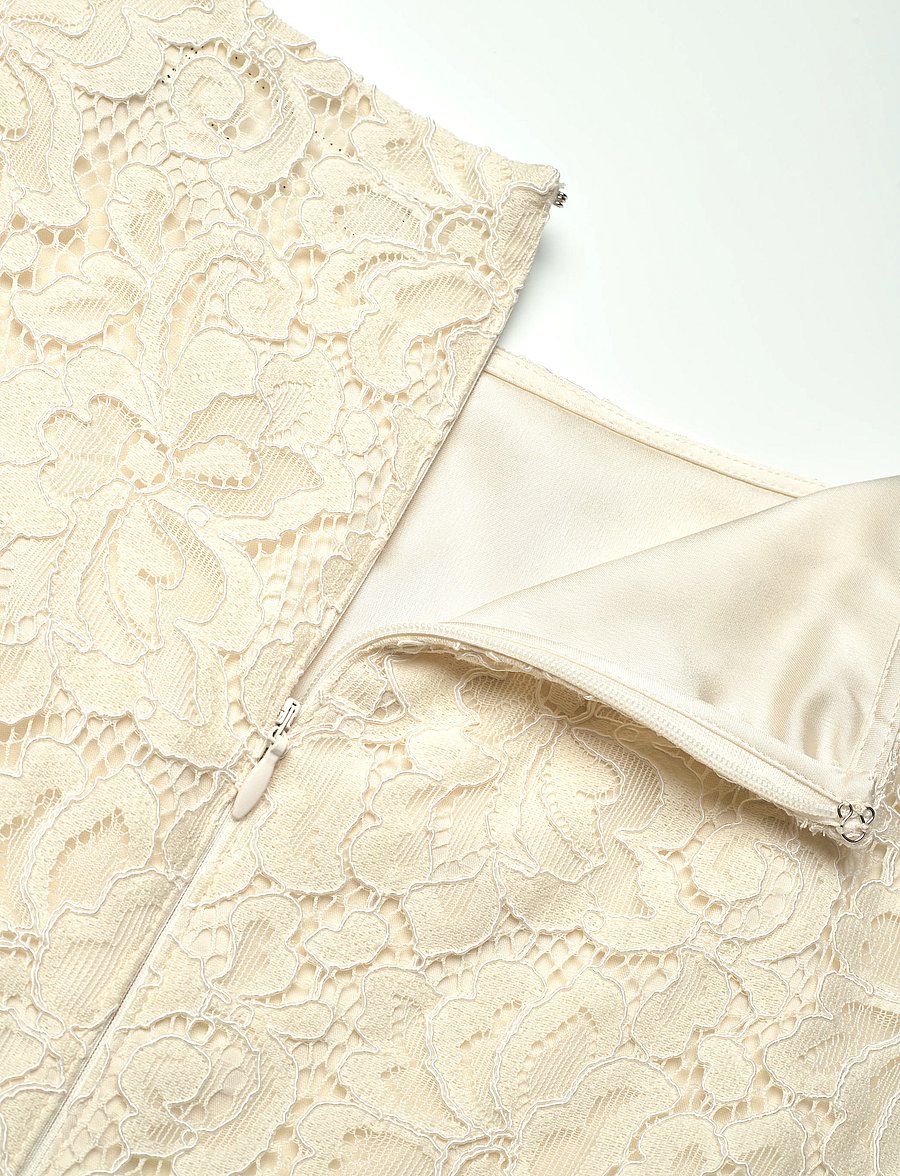 Lauren Ralph Lauren - Lace Cap-Sleeve Shift Dress - mascarpone cream - 3