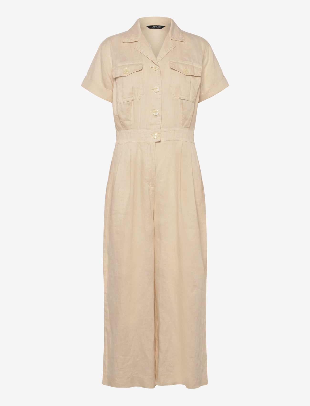 Lauren Ralph Lauren Embroidered Linen Short-sleeve Jumpsuit (RAF200963735)  Jumpsuits