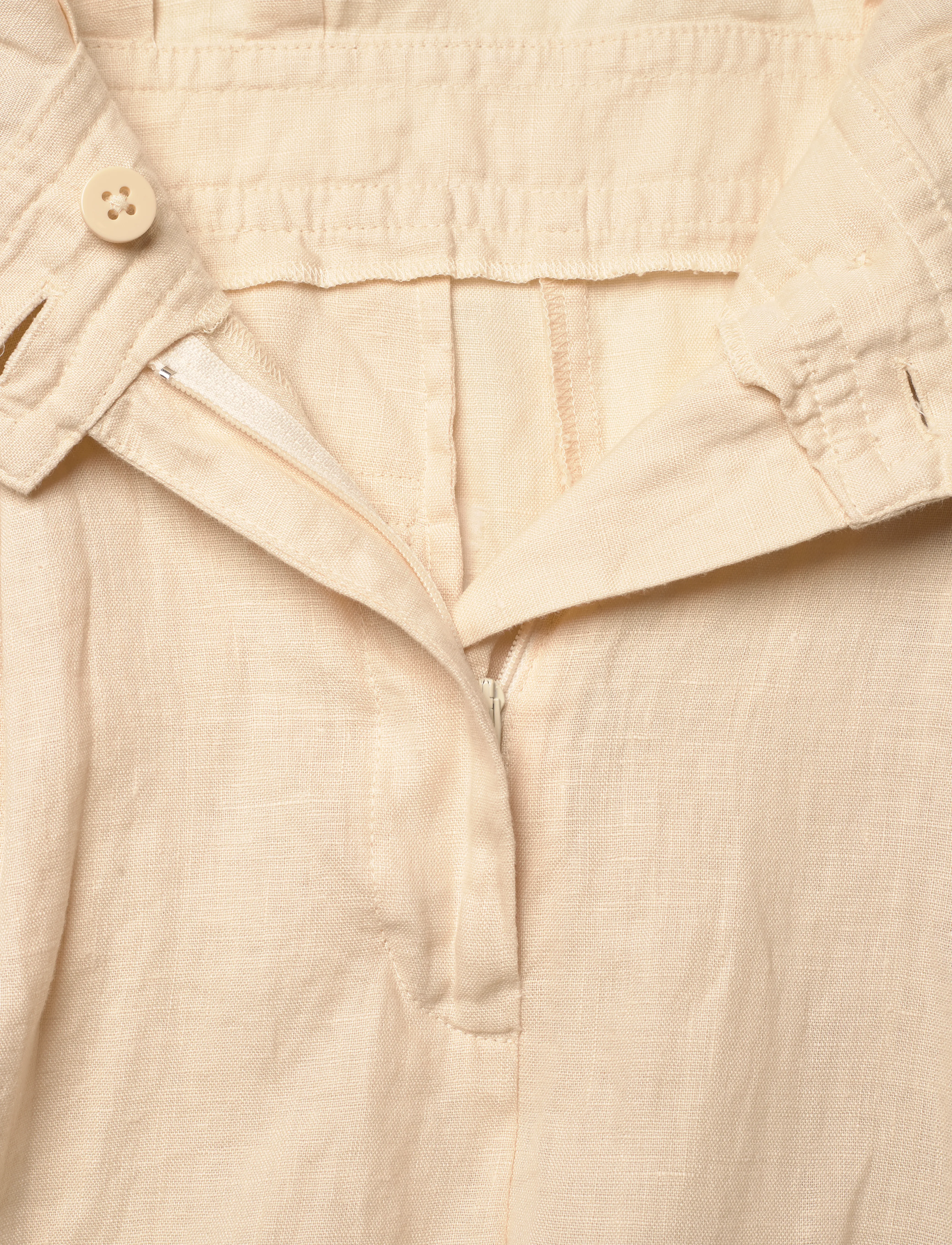 Lauren Ralph Lauren - Embroidered Linen Short-Sleeve Jumpsuit - ivory beige - 4