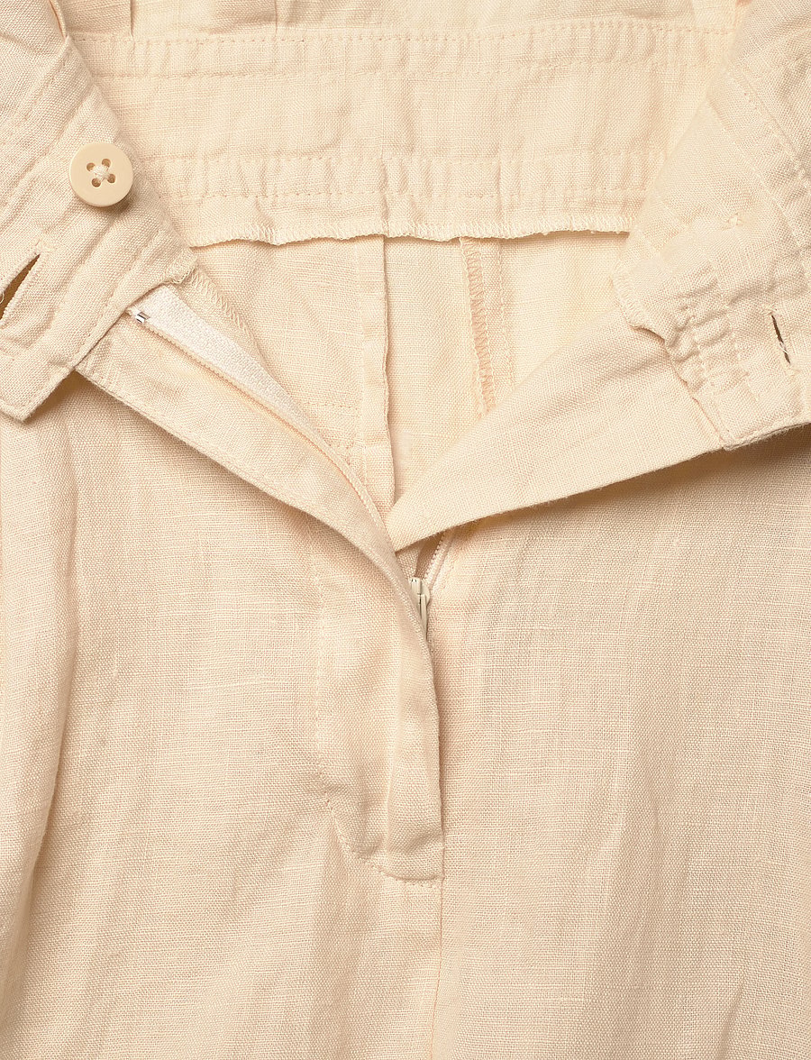 Lauren Ralph Lauren - Embroidered Linen Short-Sleeve Jumpsuit - ivory beige - 4