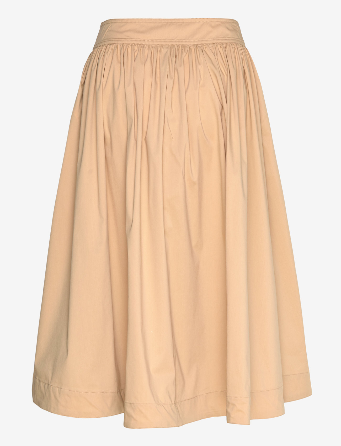 Lauren Ralph Lauren - Button-Front Cotton-Blend Skirt - midi kjolar - sand dune - 1