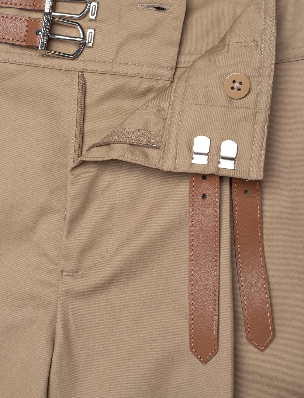 Lauren Ralph Lauren - Buckle-Trim Pleated Cotton Twill Short - chino lühikesed püksid - madison tan - 3