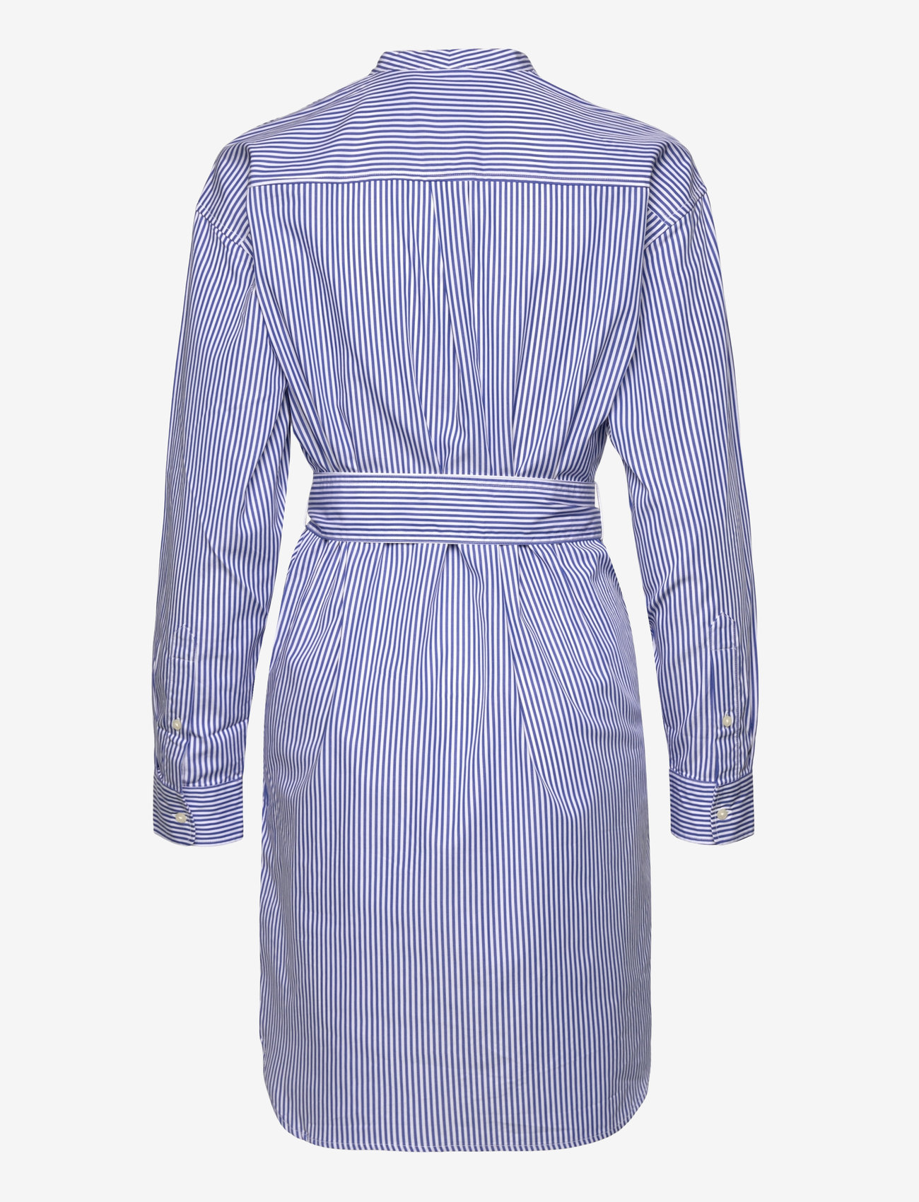 vici blue dress Veronica Beard Belmar Mixed-Media Midi Dress | Blue|White Stripe