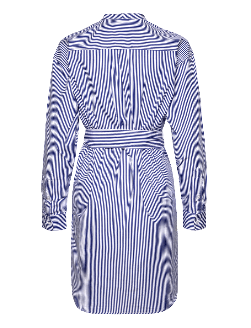 Lauren Ralph Lauren - Striped Belted Broadcloth Shirtdress - särkkleidid - blue/white - 1