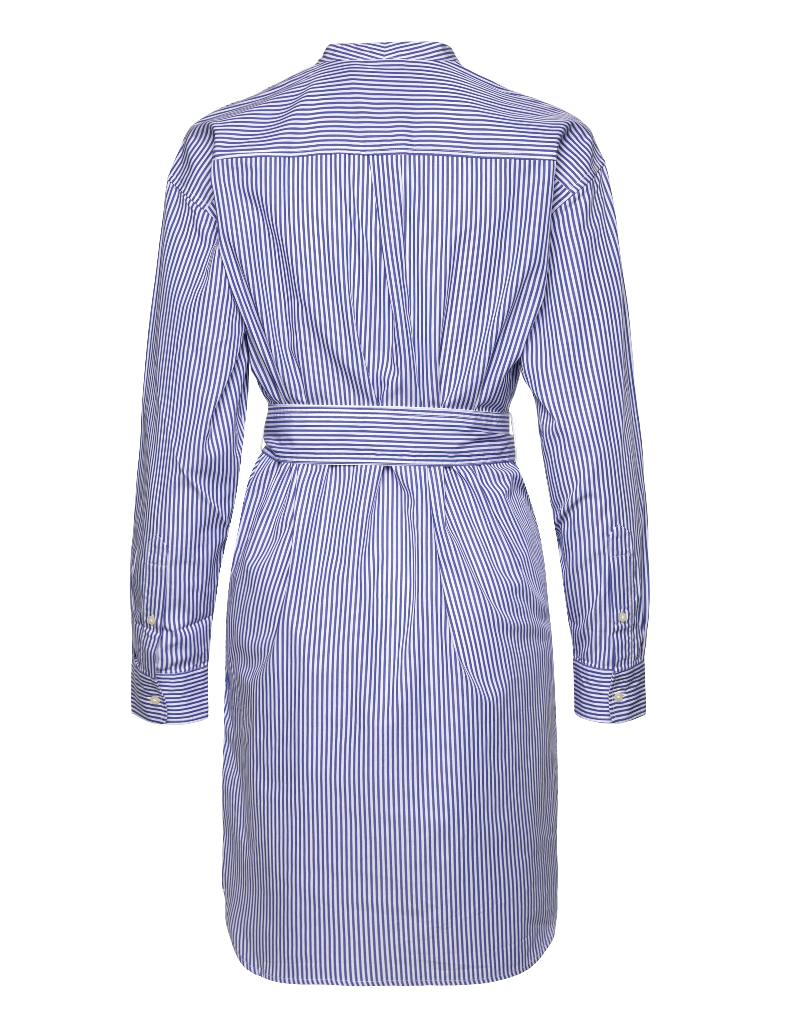 Lauren Ralph Lauren - Striped Belted Broadcloth Shirtdress - blue/white - 1