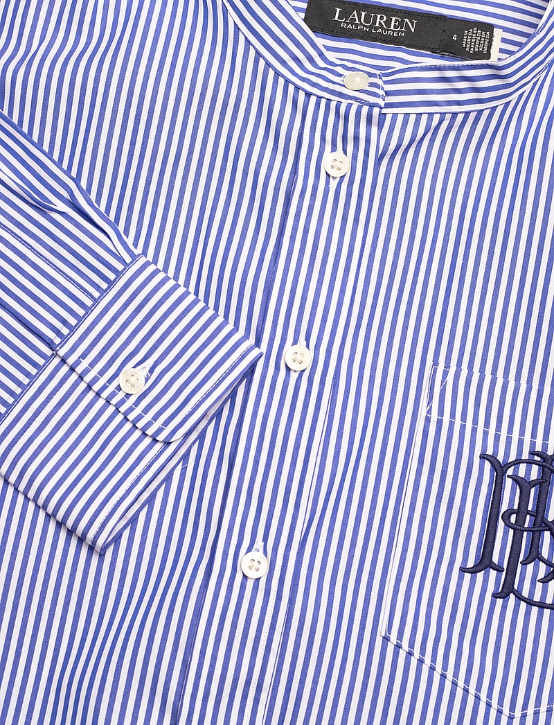 Lauren Ralph Lauren - Striped Belted Broadcloth Shirtdress - särkkleidid - blue/white - 2