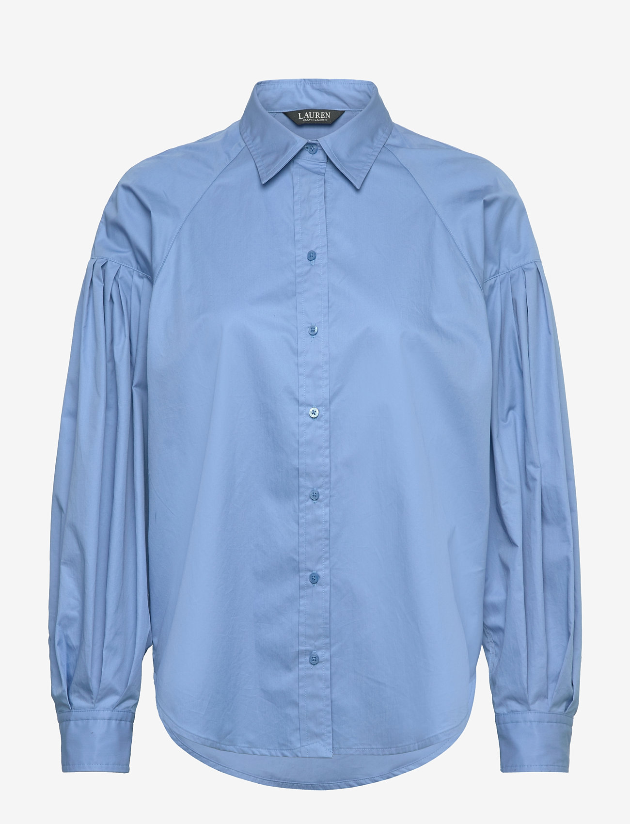 Lauren Ralph Lauren - Cotton Poplin Blouson-Sleeve Shirt - koszule z długimi rękawami - sky blue - 0