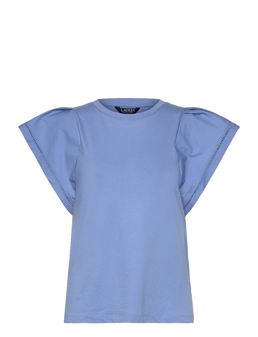 Lauren Ralph Lauren - Jersey Flutter-Sleeve Tee - t-särgid - sky blue - 0