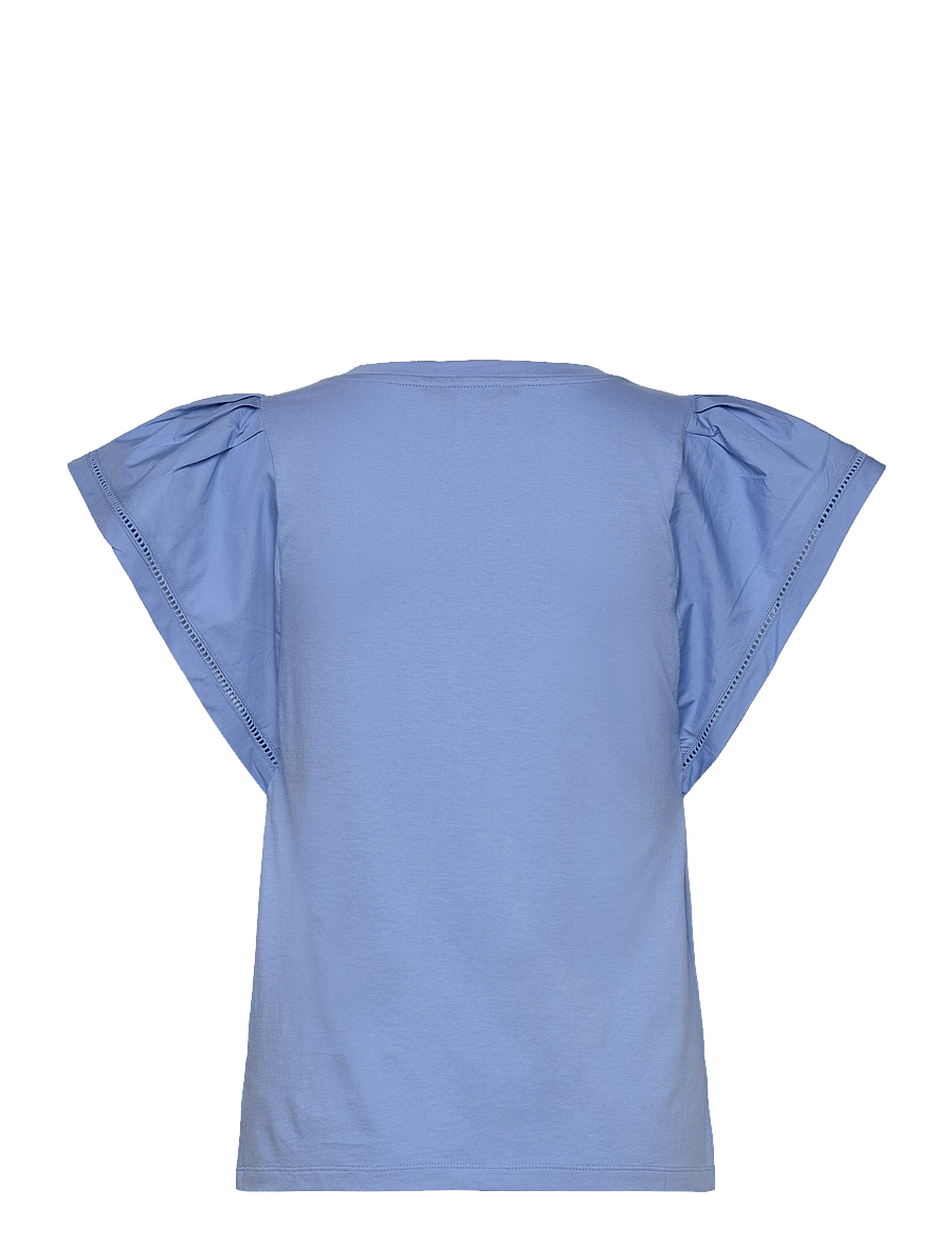 Lauren Ralph Lauren - Jersey Flutter-Sleeve Tee - t-särgid - sky blue - 1