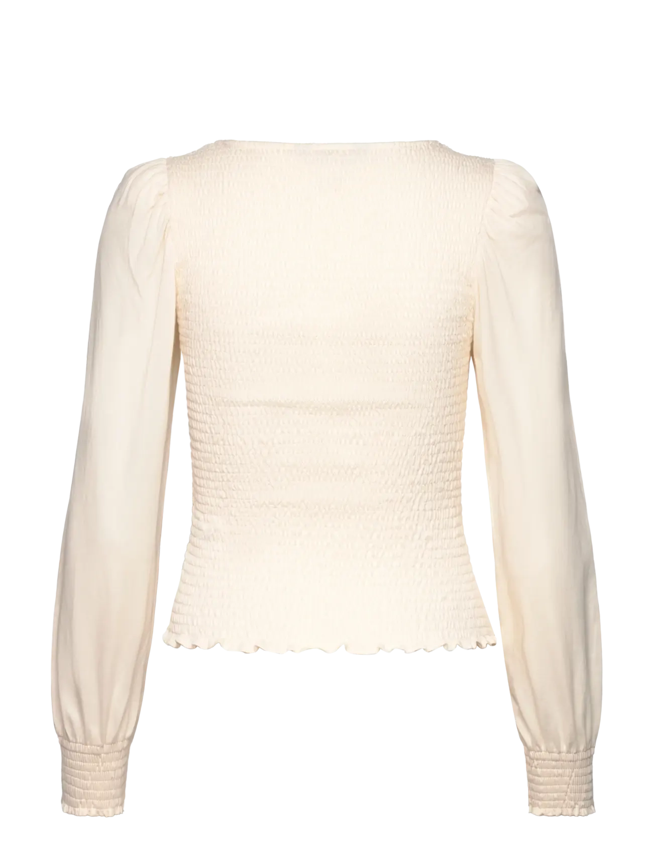 Lauren Ralph Lauren - Smocked Jersey Blouson-Sleeve Top - hauts à manches longues - mascarpone cream - 1