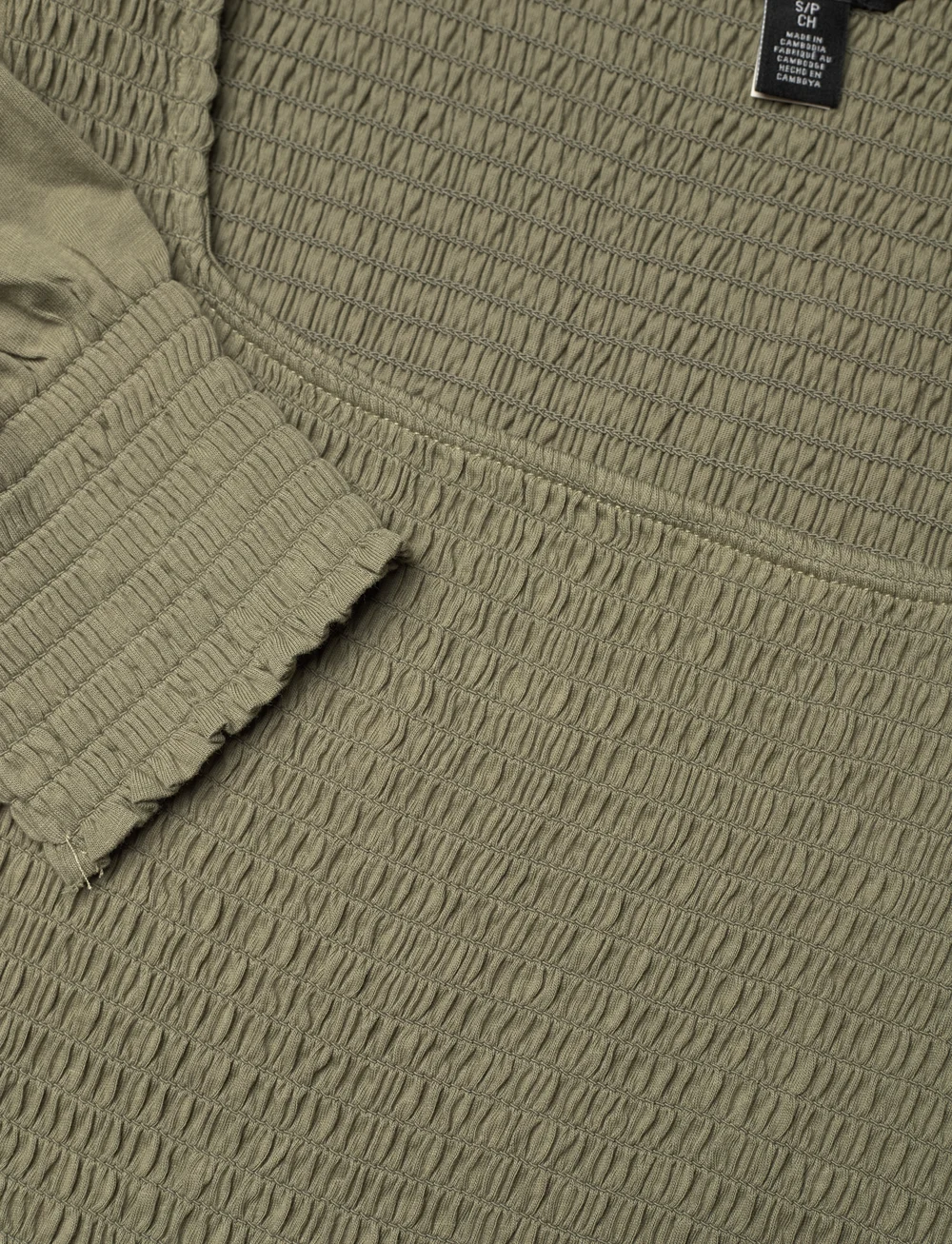 Lauren Ralph Lauren - Smocked Jersey Blouson-Sleeve Top - long-sleeved tops - sage green - 2