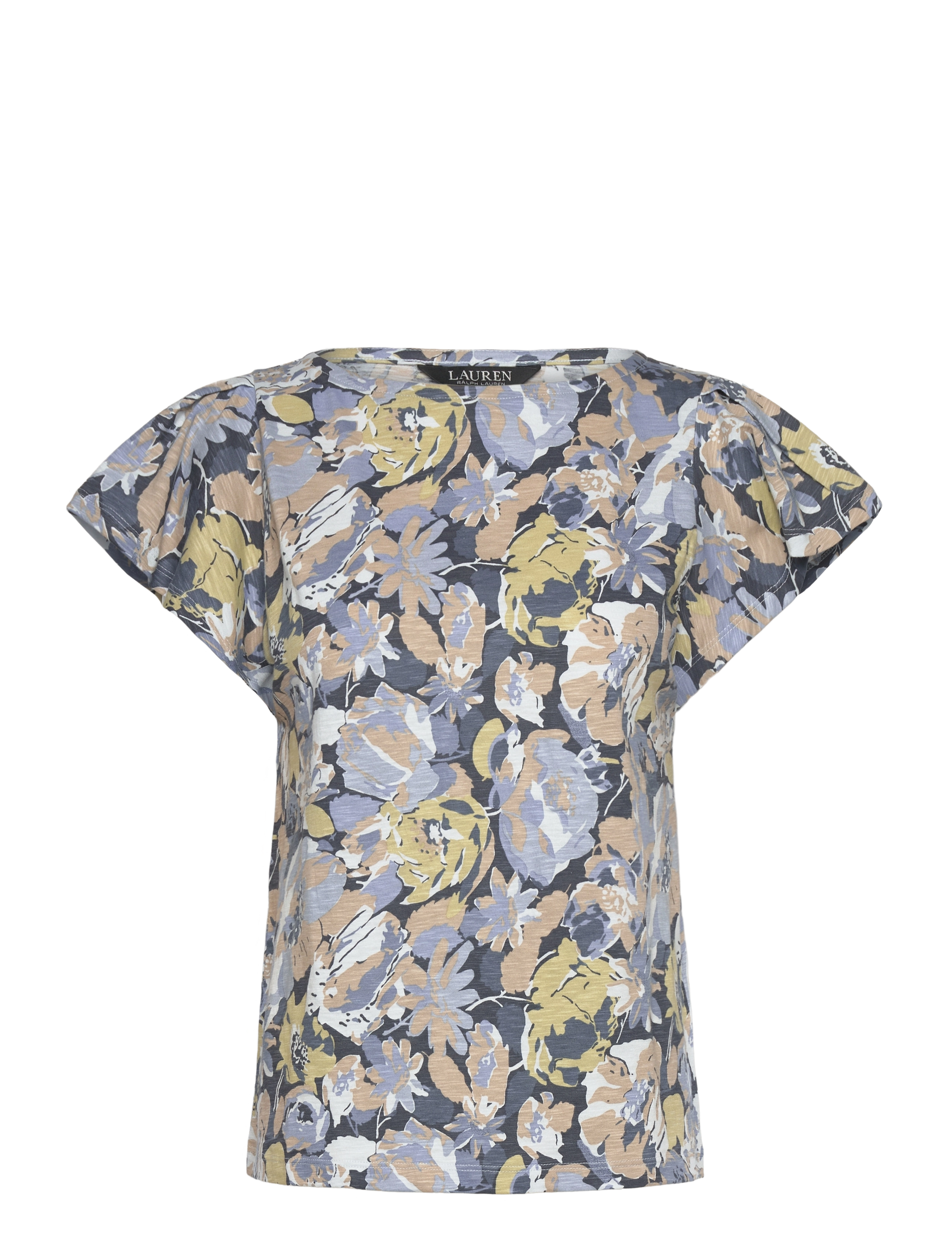 Lauren Ralph Lauren Floral Slub Jersey Flutter-Sleeve Top - Bluser - BLUE MULTI / multi
