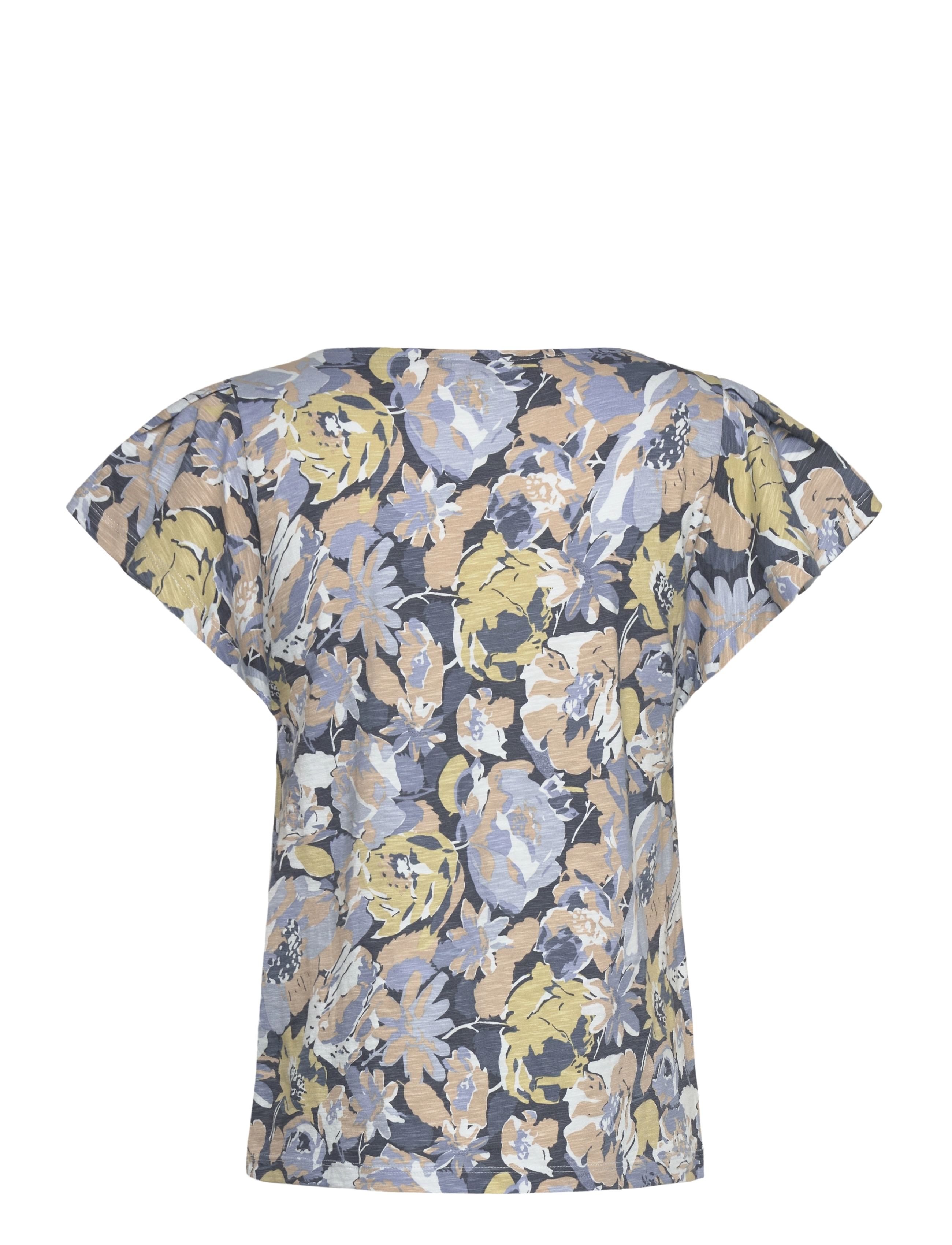 Lauren Ralph Lauren - Floral Slub Jersey Flutter-Sleeve Top - blouses à manches courtes - blue multi - 1
