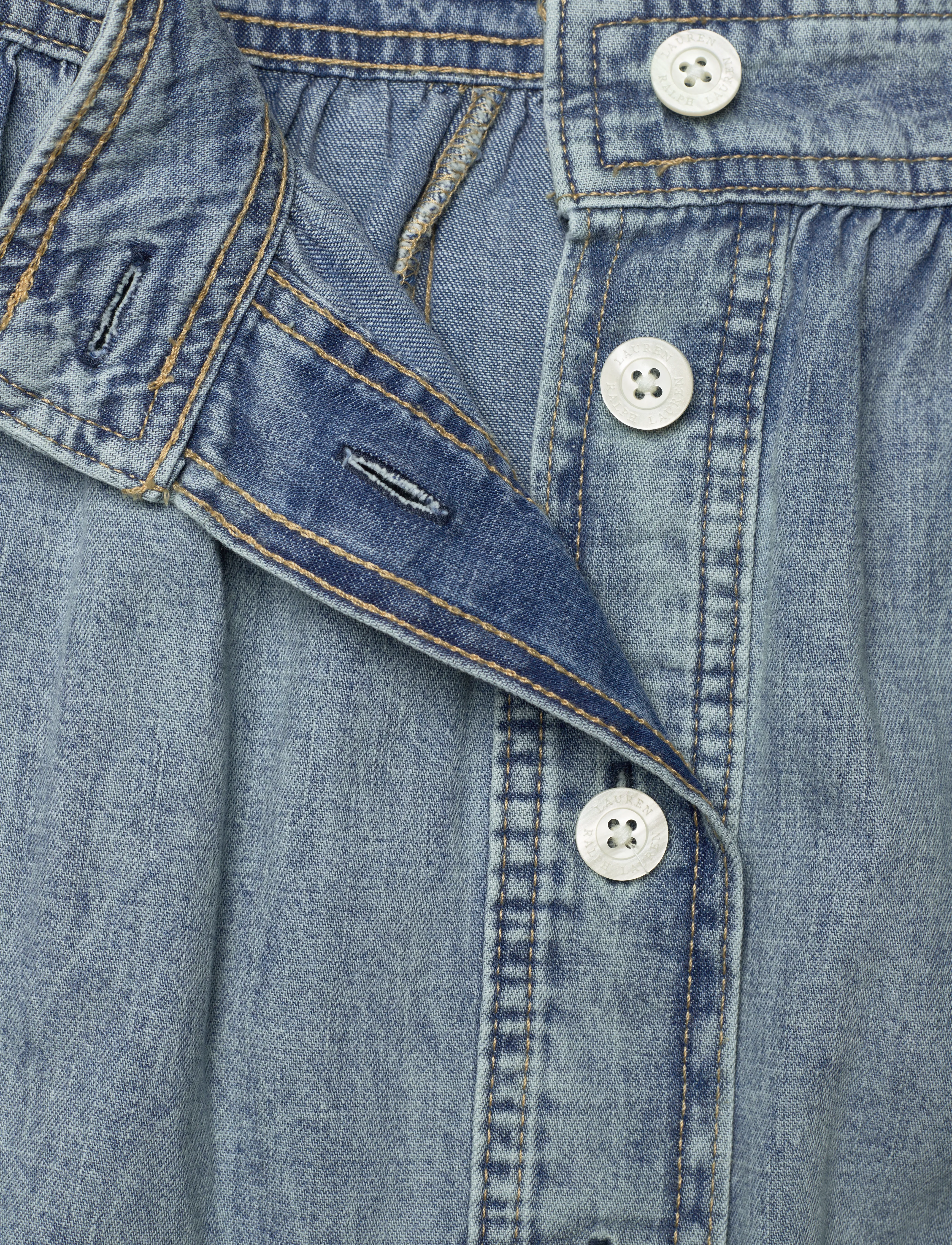 Lauren Ralph Lauren - Button-Front Denim Skirt - spódnice dżinsowe - alicia wash - 3