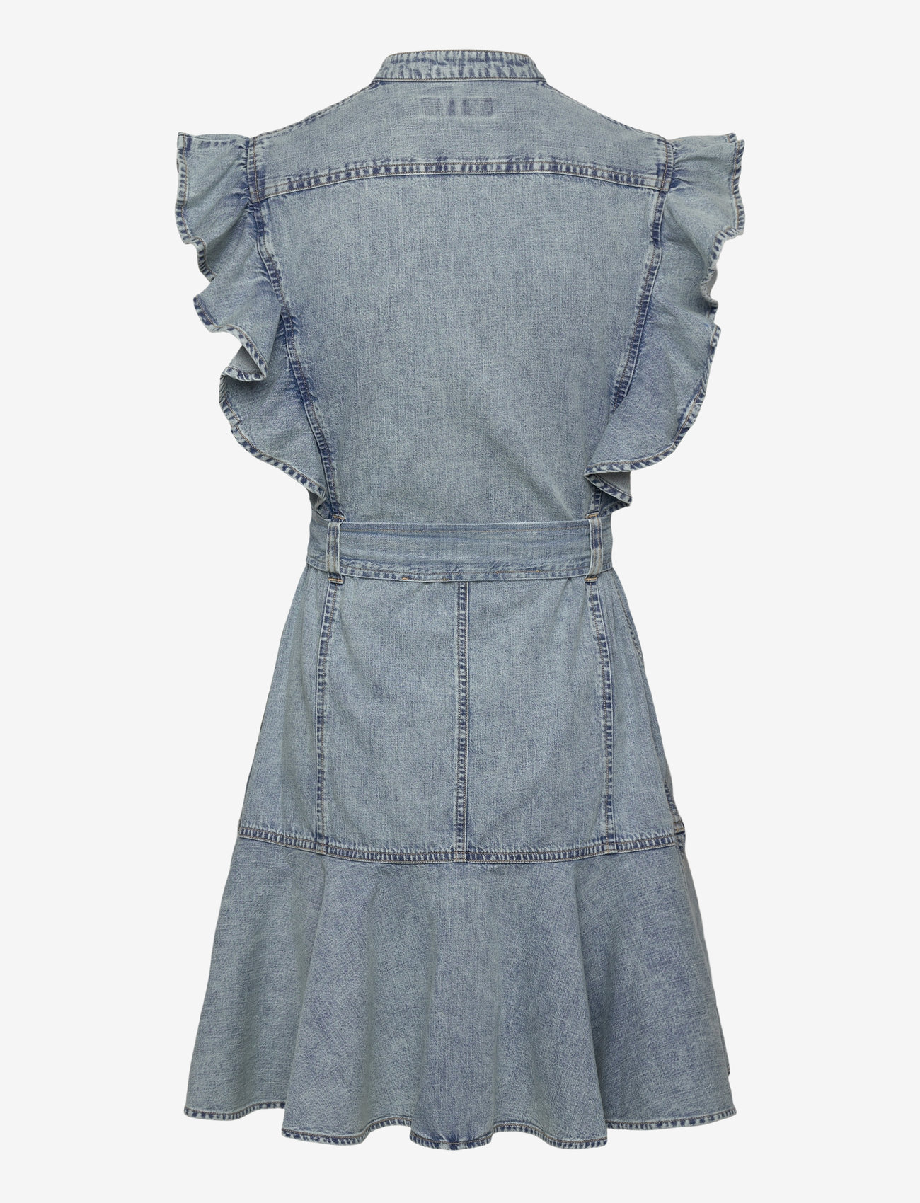 Lauren Ralph Lauren - Belted Denim Flutter-Sleeve Shirtdress - alicia wash - 1