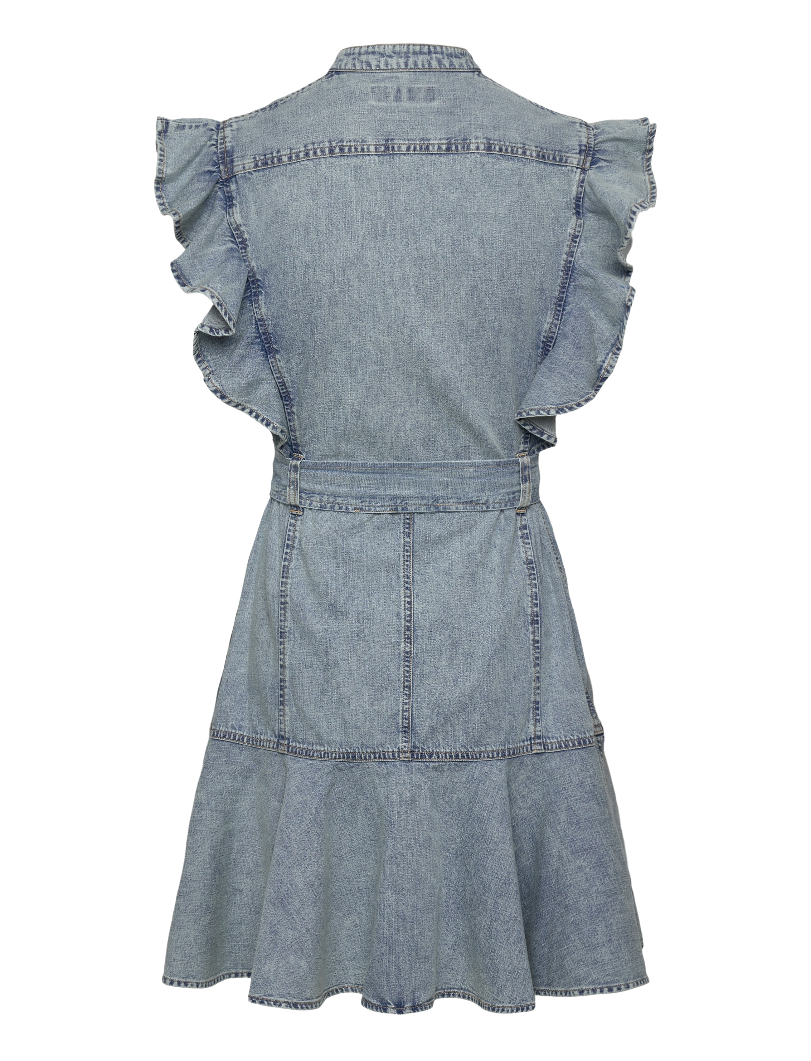 Lauren Ralph Lauren - Belted Denim Flutter-Sleeve Shirtdress - alicia wash - 1