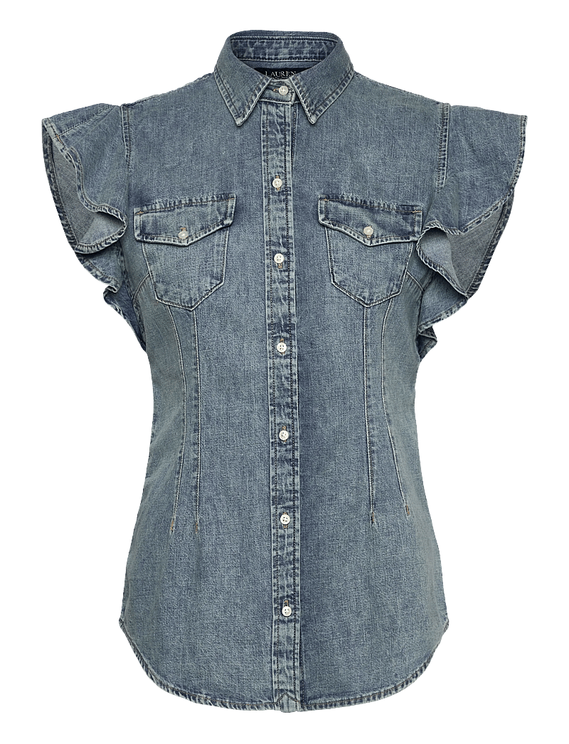 Lauren Ralph Lauren - Denim Flutter-Sleeve Shirt - alicia wash - 0