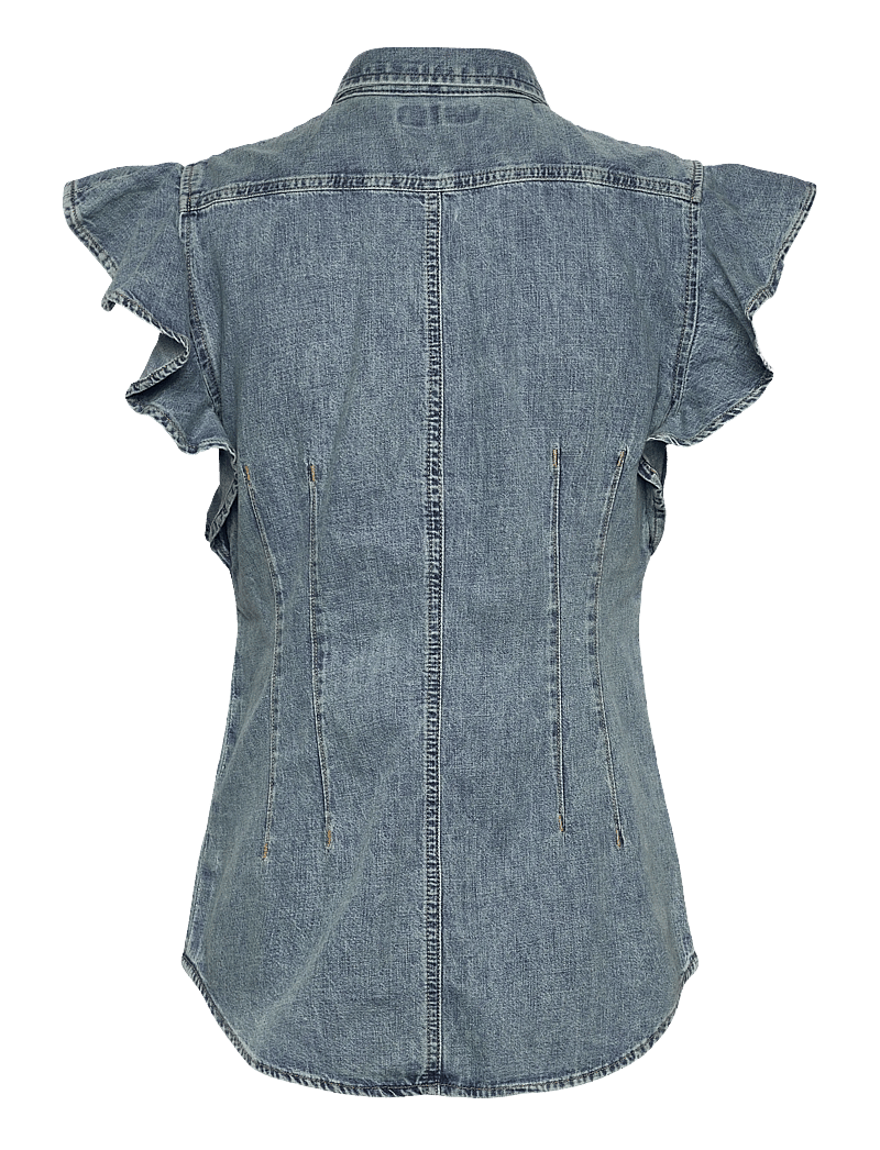 Lauren Ralph Lauren - Denim Flutter-Sleeve Shirt - alicia wash - 1