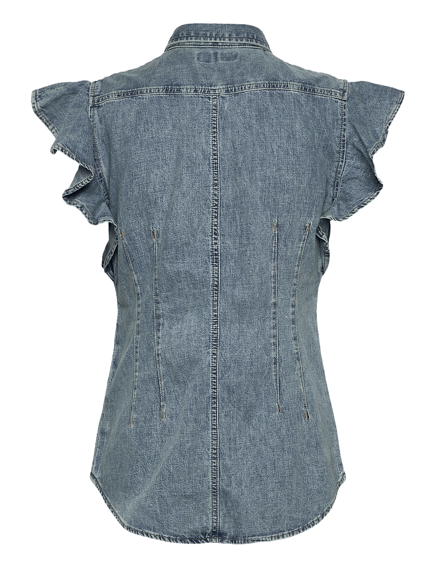 Lauren Ralph Lauren - Denim Flutter-Sleeve Shirt - alicia wash - 1