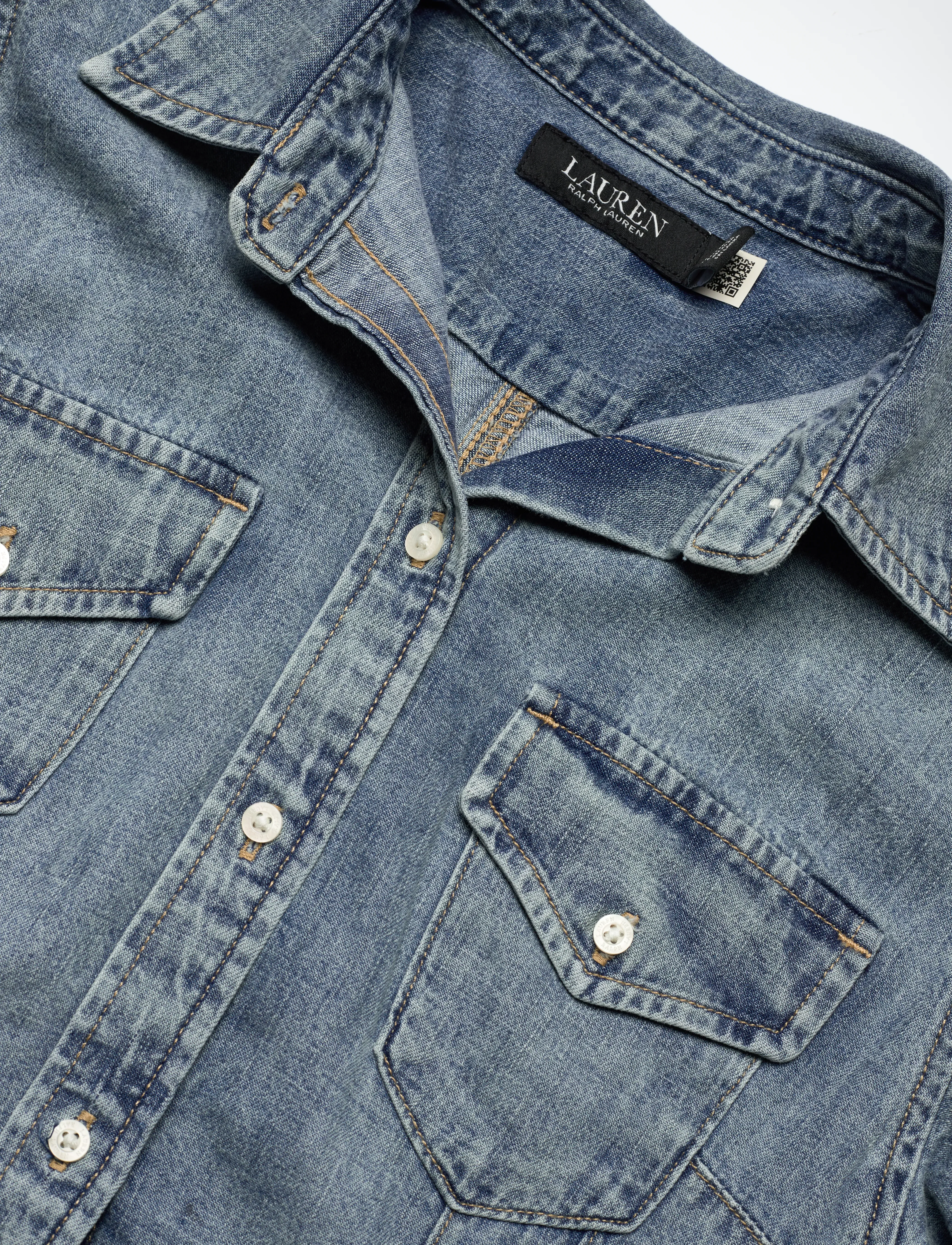 Lauren Ralph Lauren - Denim Flutter-Sleeve Shirt - alicia wash - 2