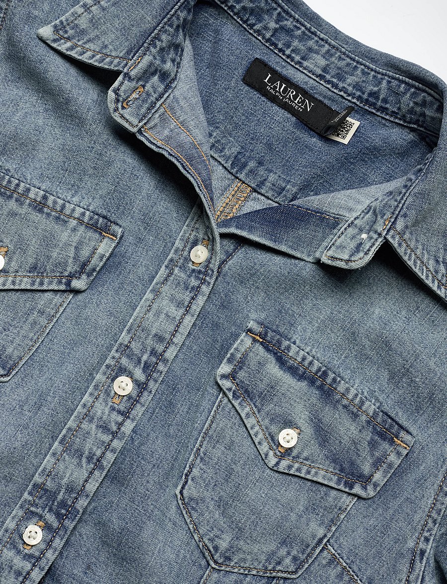 Lauren Ralph Lauren - Denim Flutter-Sleeve Shirt - alicia wash - 2