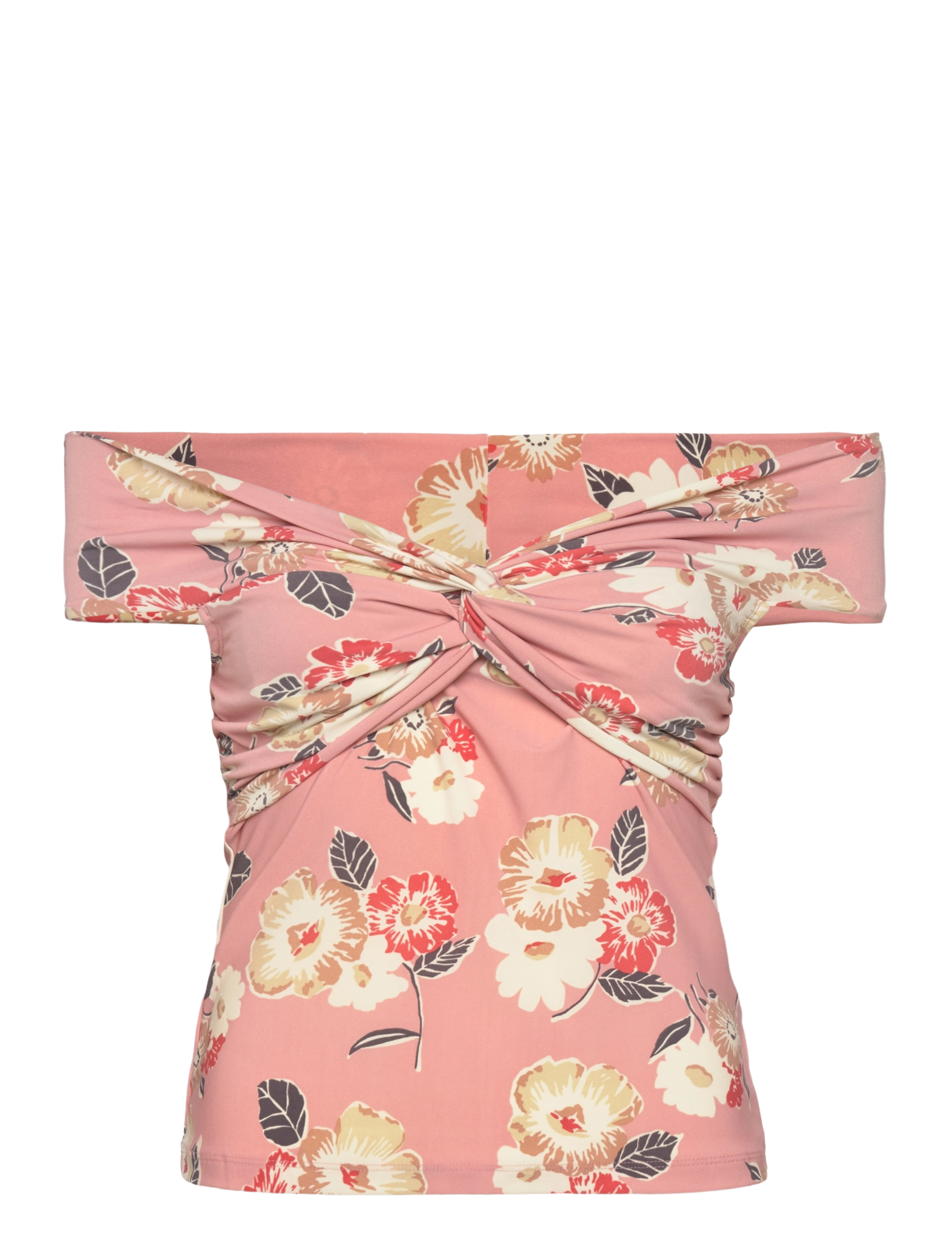 Lauren Ralph Floral Twist-Front Off-The-Shoulder Top, L, Blouses, Mehrfarbig/gemustert - Short-sleeved, Frauen