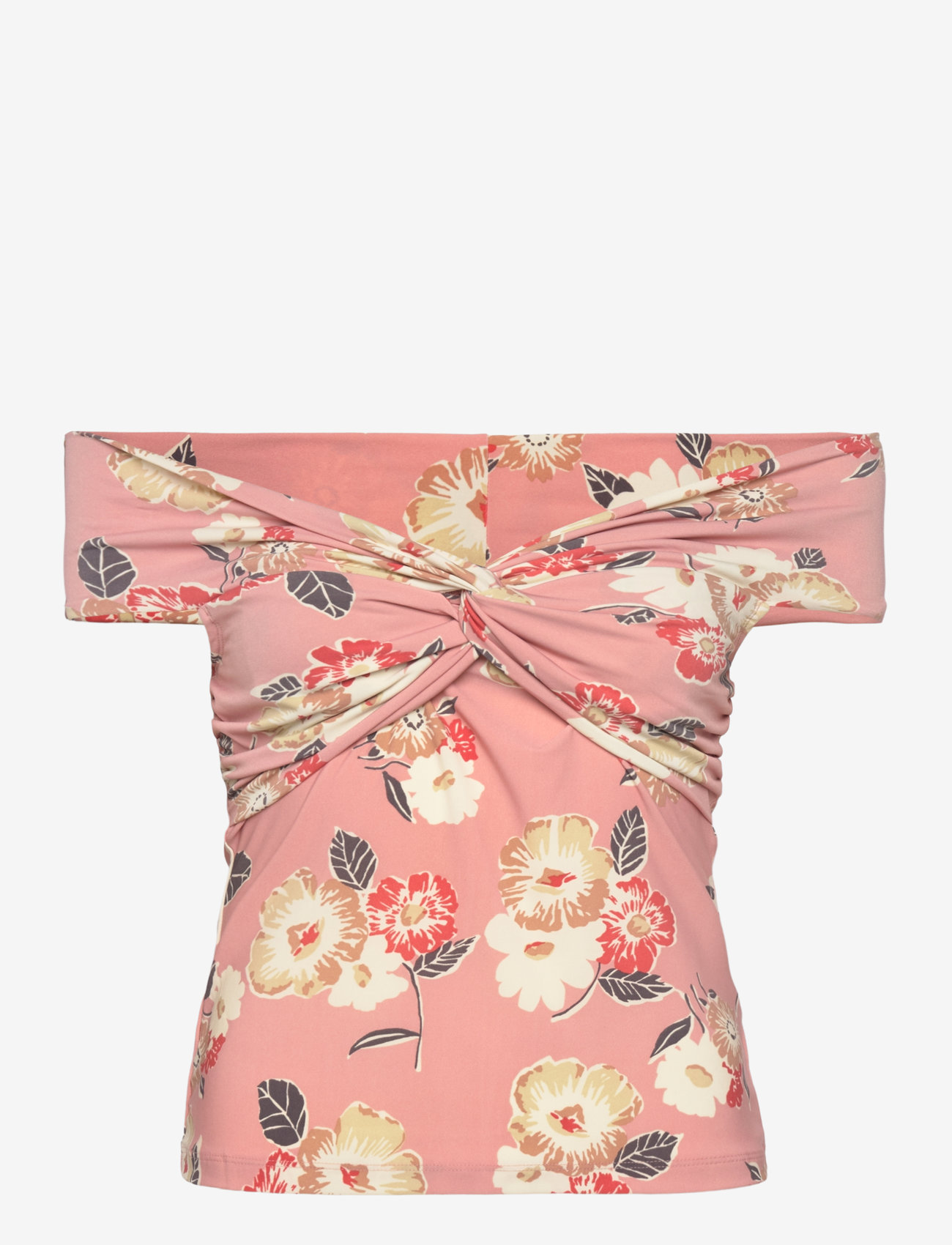 Lauren Ralph Lauren - Floral Twist-Front Off-the-Shoulder Top - sleeveless blouses - pink multi - 0
