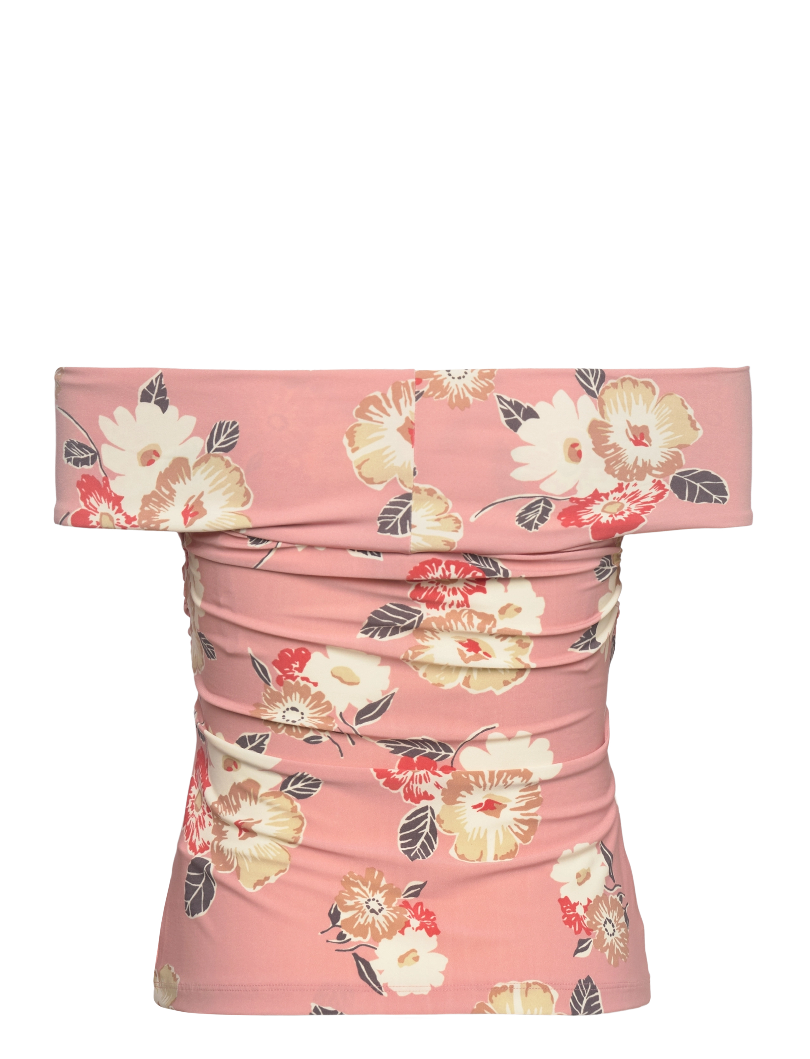 Lauren Ralph Lauren - Floral Twist-Front Off-the-Shoulder Top - ermeløse bluser - pink multi - 1