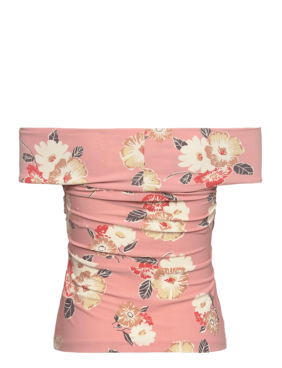 Lauren Ralph Lauren - Floral Twist-Front Off-the-Shoulder Top - Ärmellose blusen - pink multi - 1