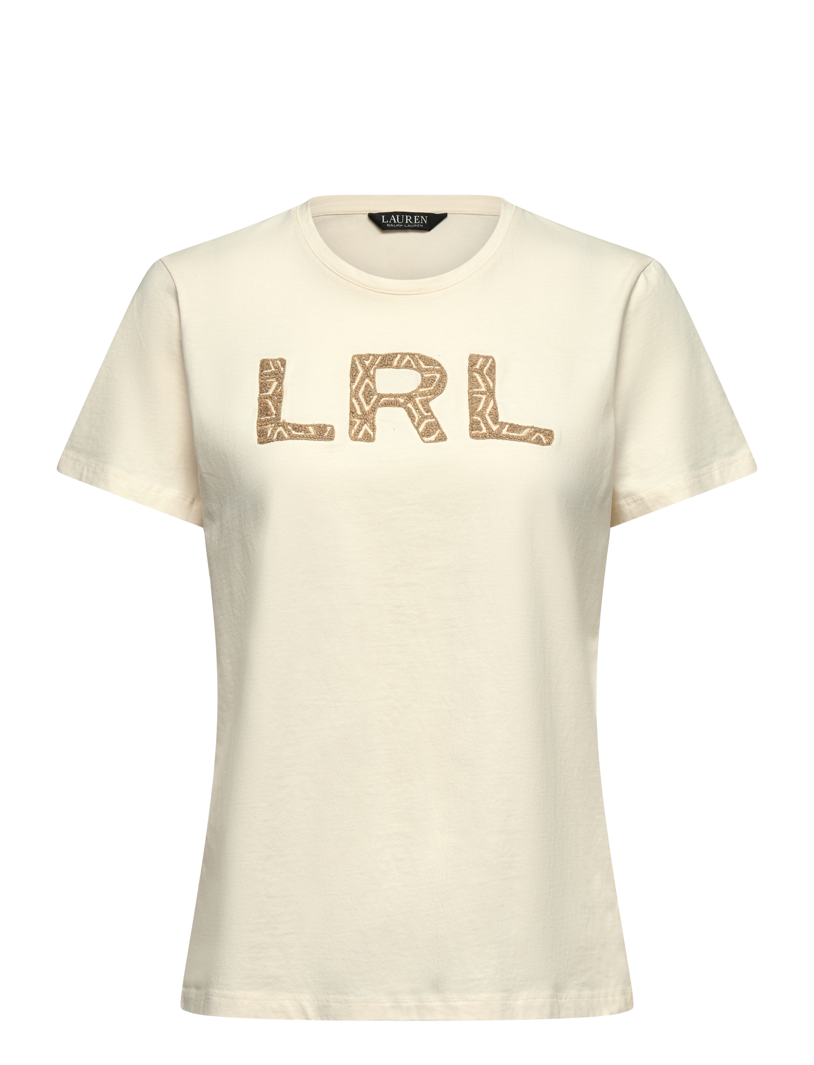Lauren Ralph Lauren French Knot-Logo Cotton Jersey Tee - Tøj - MASCARPONE CREAM / cream