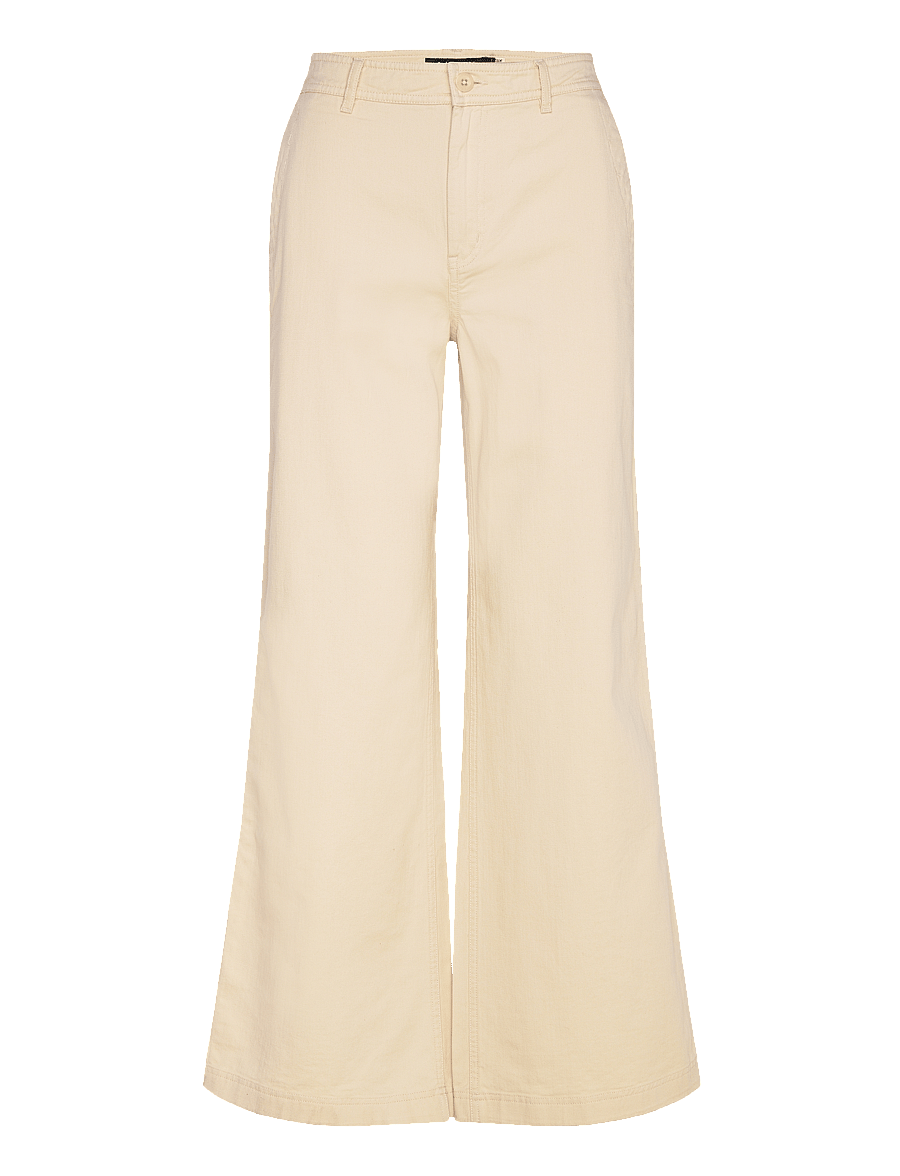 Lauren Ralph Lauren - Cotton Twill Wide-Leg Pant - chinos - ivory beige - 0