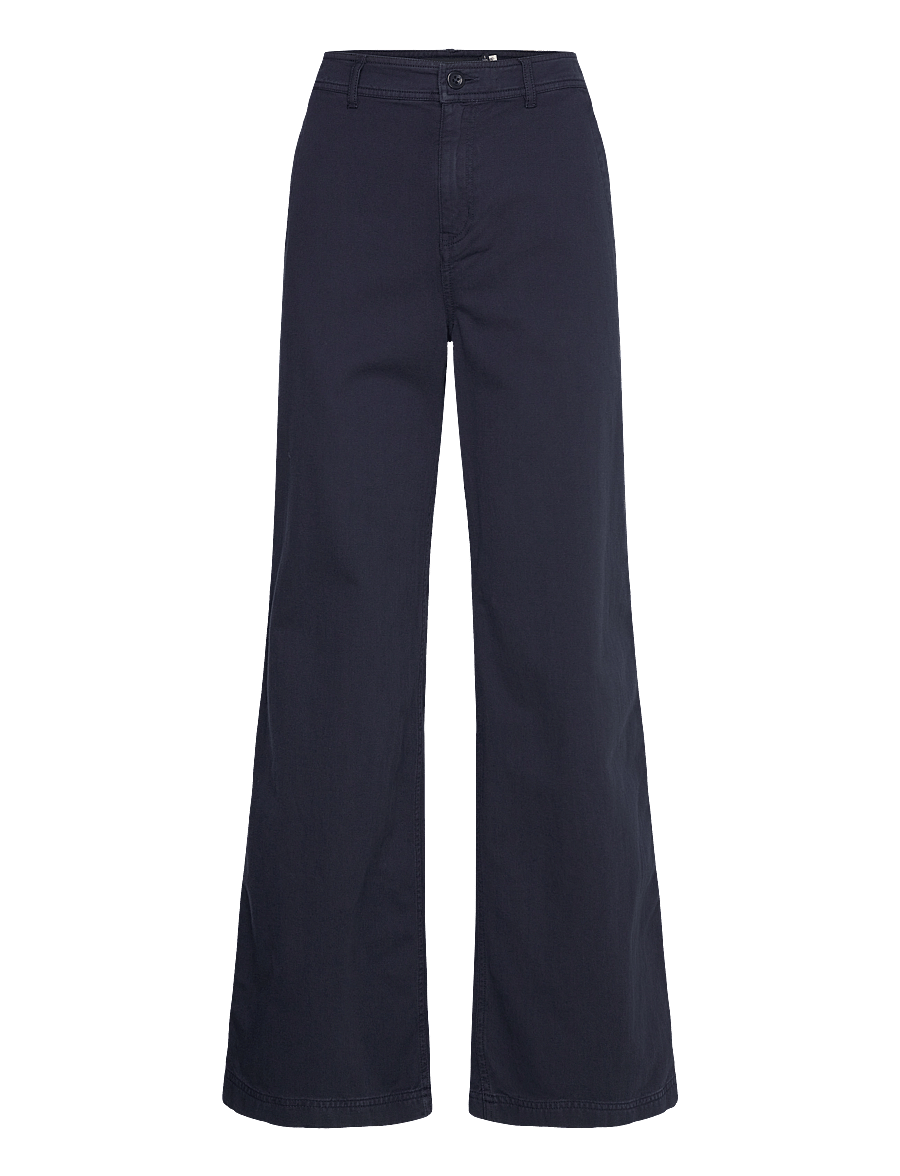 Lauren Ralph Lauren - Cotton Twill Wide-Leg Pant - chino püksid - lauren navy - 1