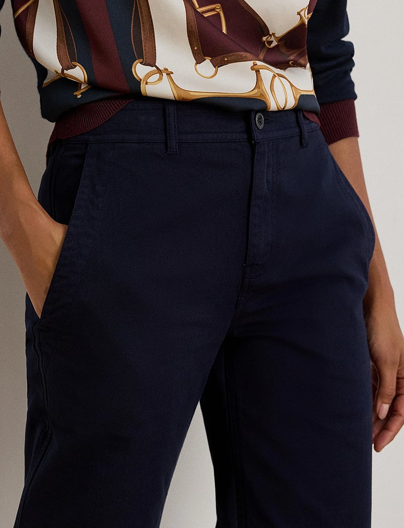 Lauren Ralph Lauren - Cotton Twill Wide-Leg Pant - „chino“ stiliaus kelnės - lauren navy - 4