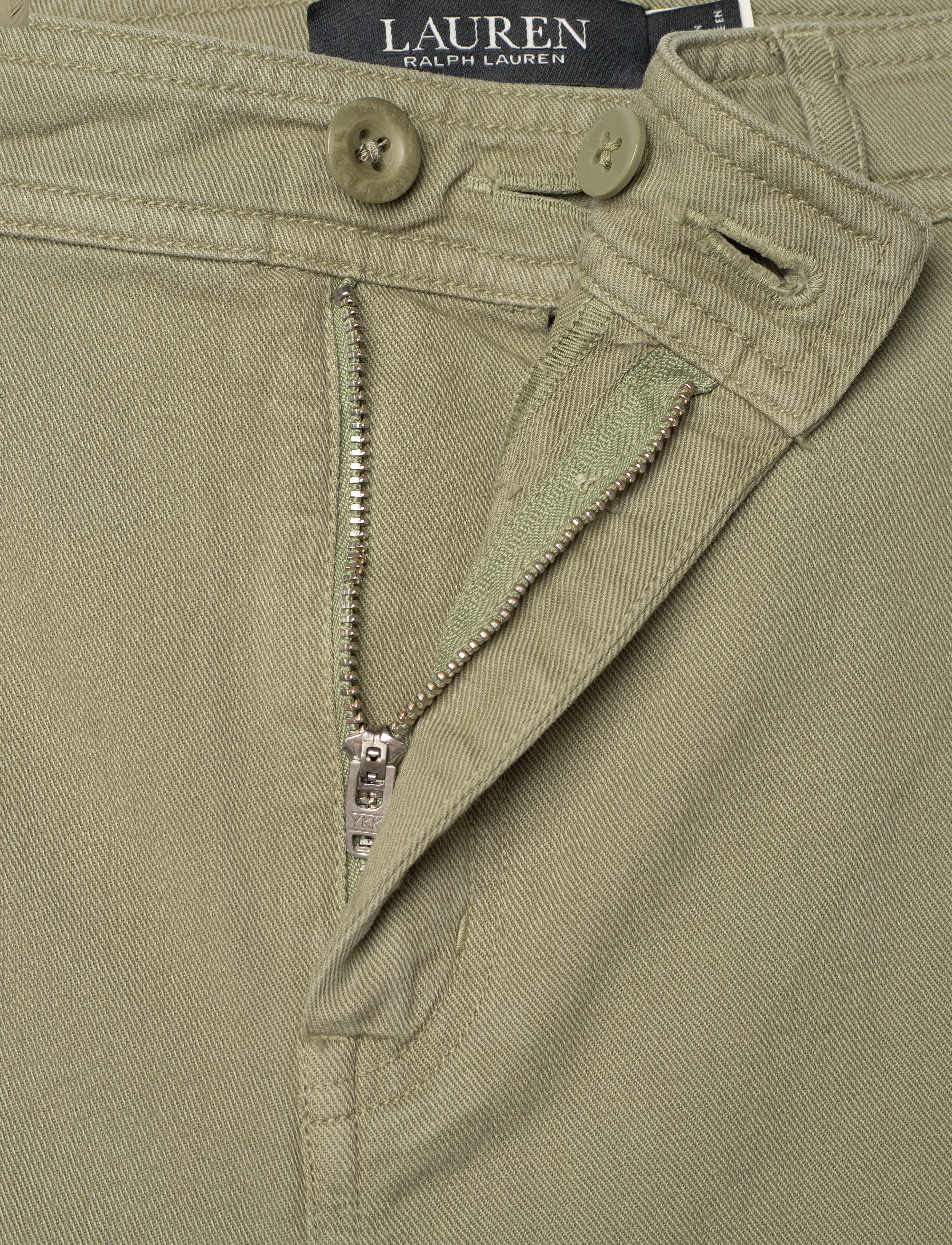Lauren Ralph Lauren - Cotton Twill Wide-Leg Pant - chinos - sage green - 3