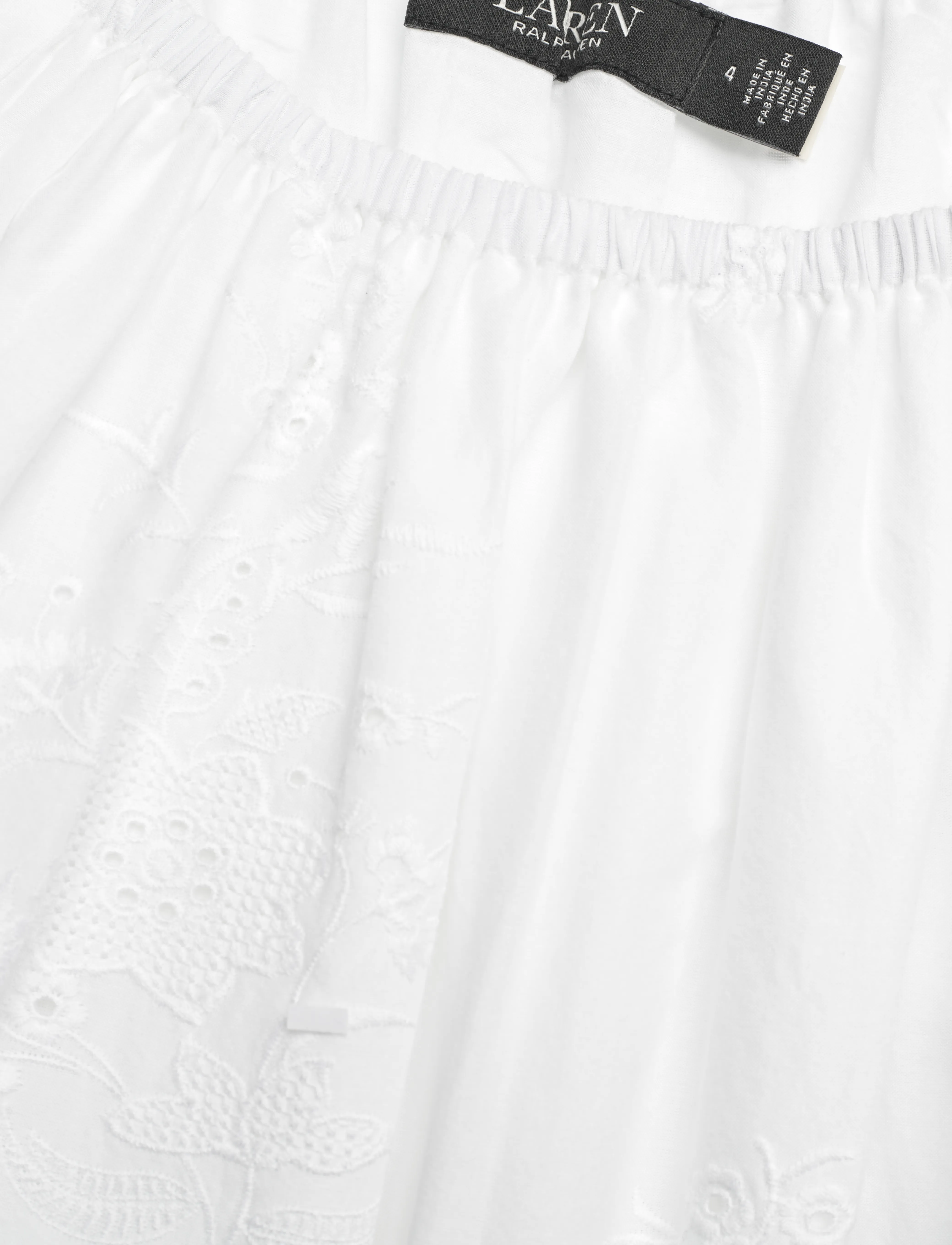 Lauren Ralph Lauren - Eyelet Cotton Voile Peplum Blouse - white - 2