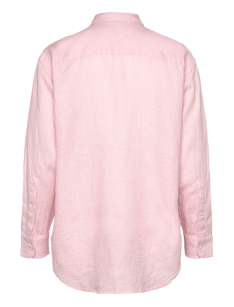 Lauren Ralph Lauren - Oversize Floral-Logo Linen Shirt - pikkade varrukatega särgid - hint of pink - 1
