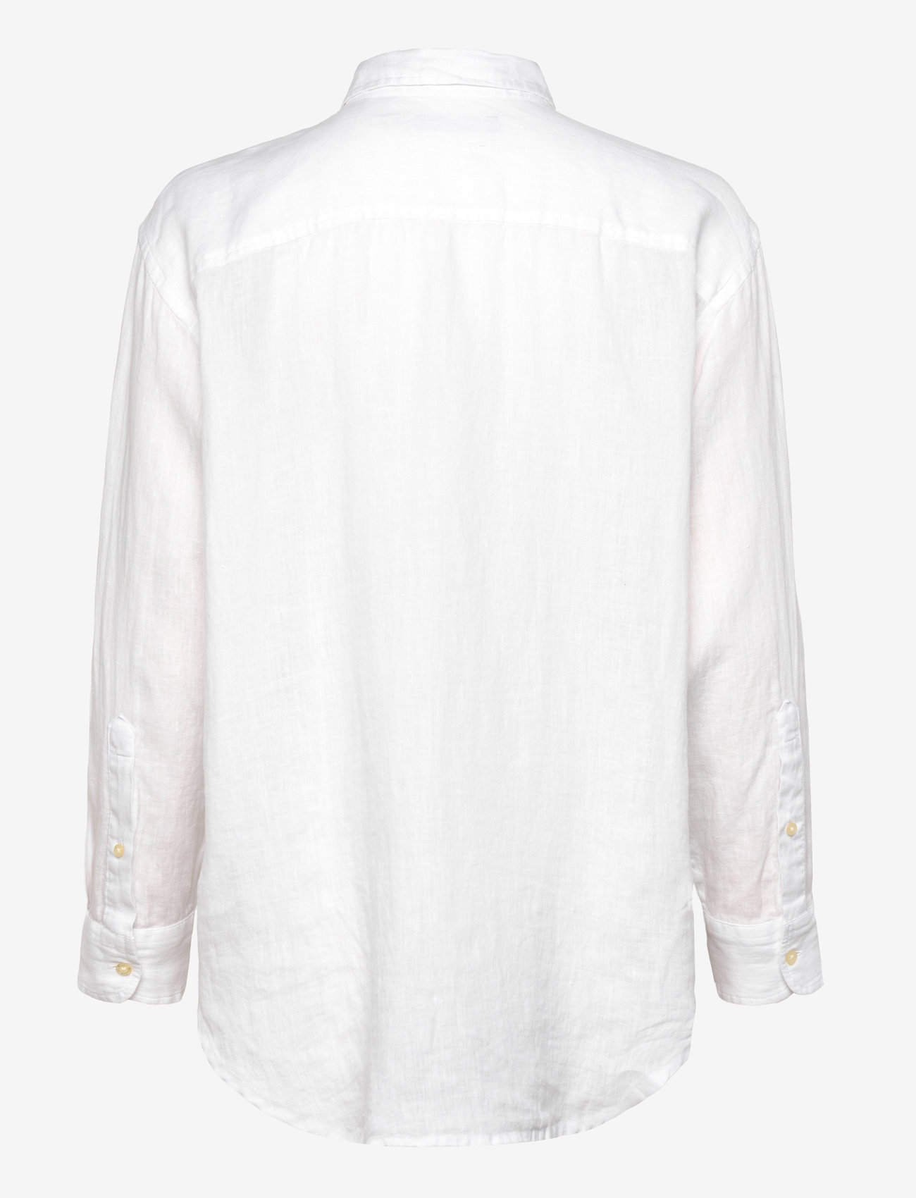 Lauren Ralph Lauren - Oversize Floral-Logo Linen Shirt - langärmlige hemden - white - 1