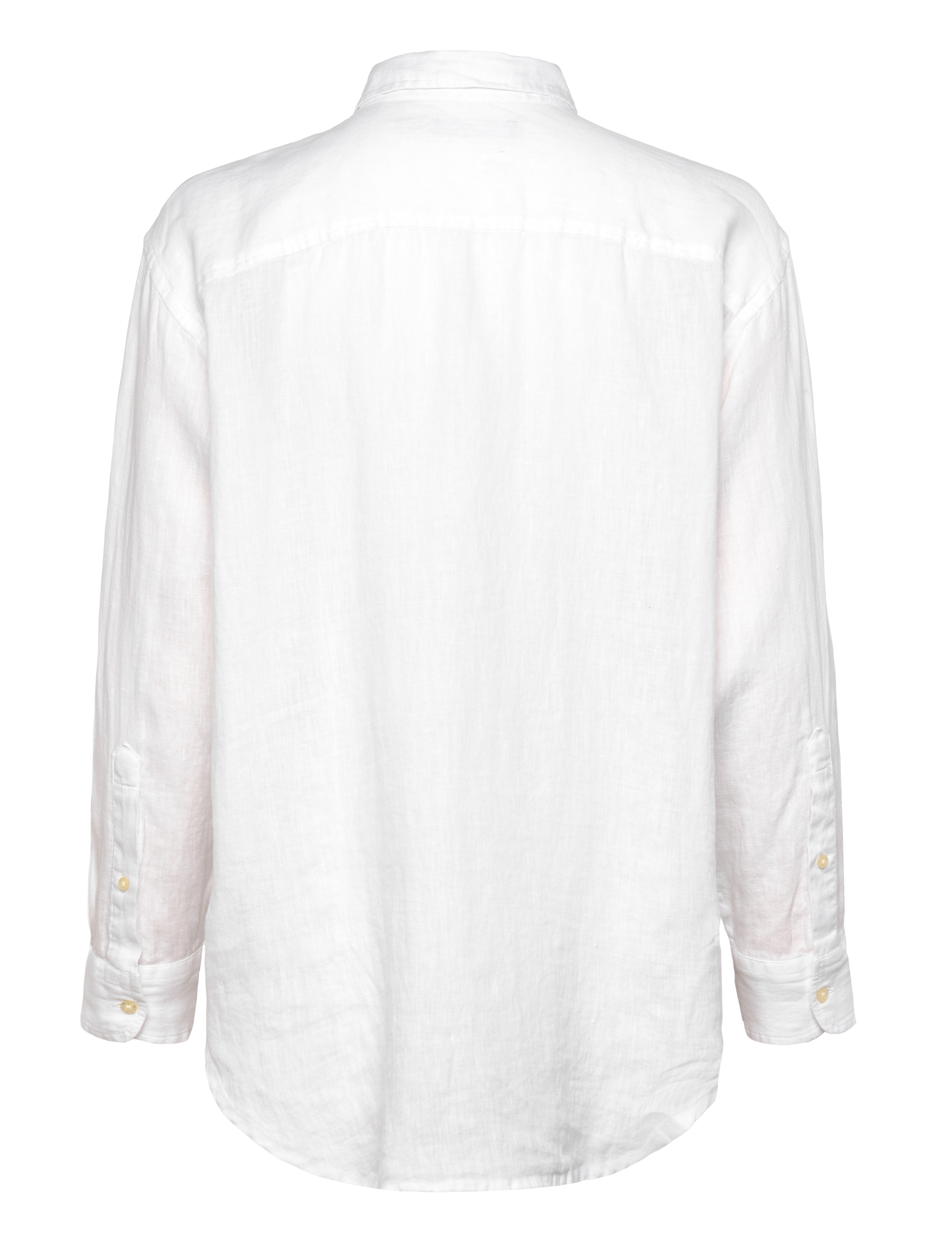 Lauren Ralph Lauren - Oversize Floral-Logo Linen Shirt - langærmede skjorter - white - 1