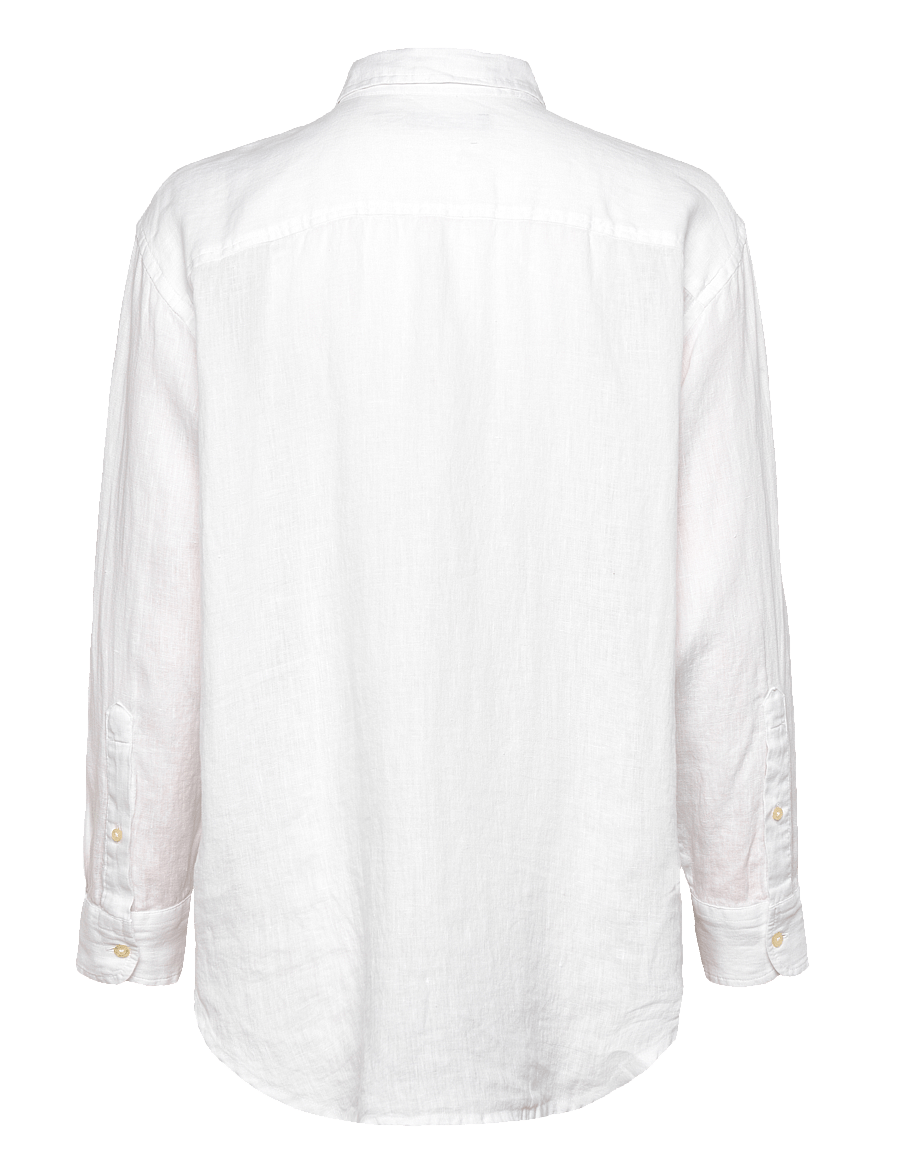 Lauren Ralph Lauren - Oversize Floral-Logo Linen Shirt - white - 1