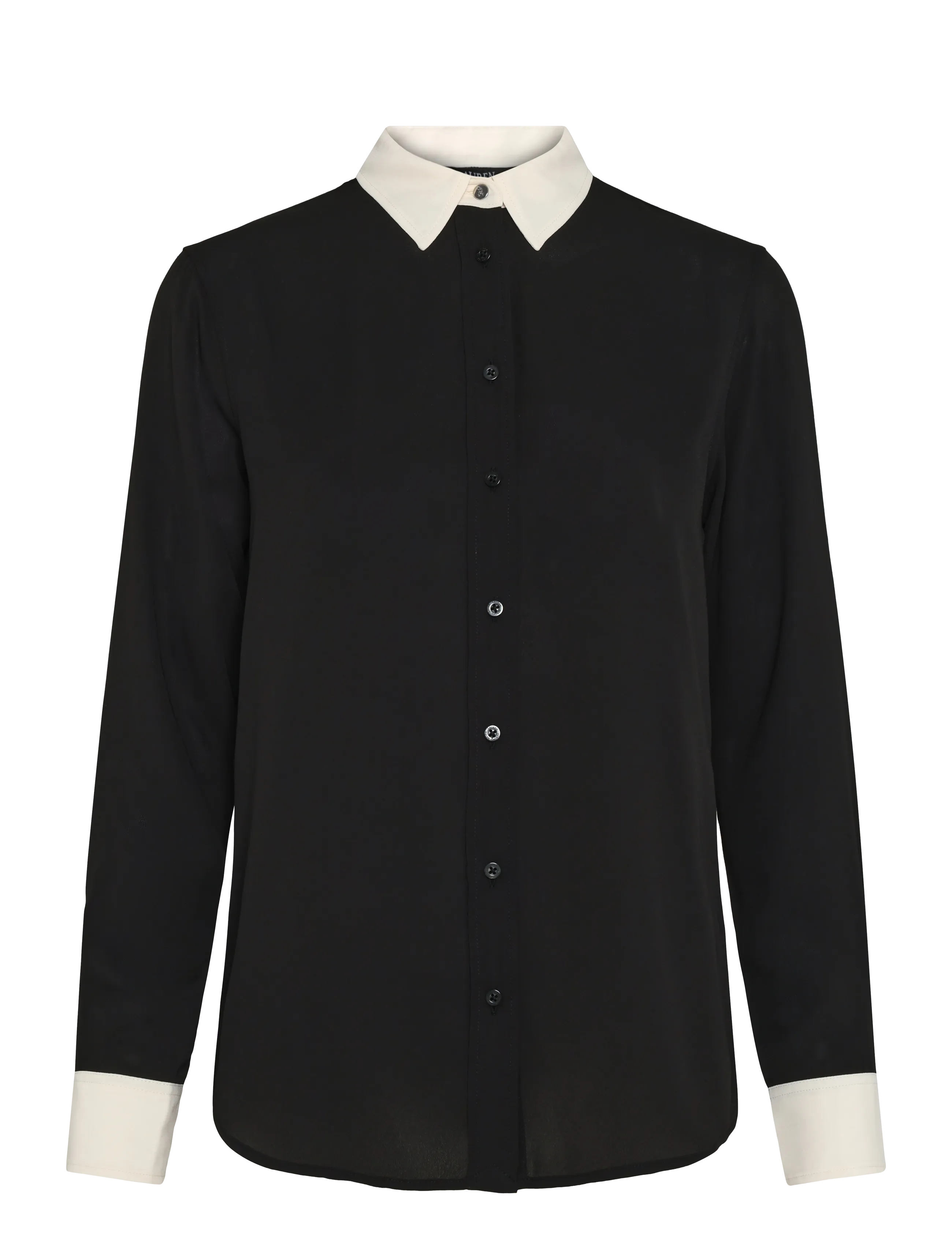 Lauren Ralph Lauren Classic Fit Two-Tone Georgette Shirt - Blusar & Skjortor - BLACK/MASCARPONE / black