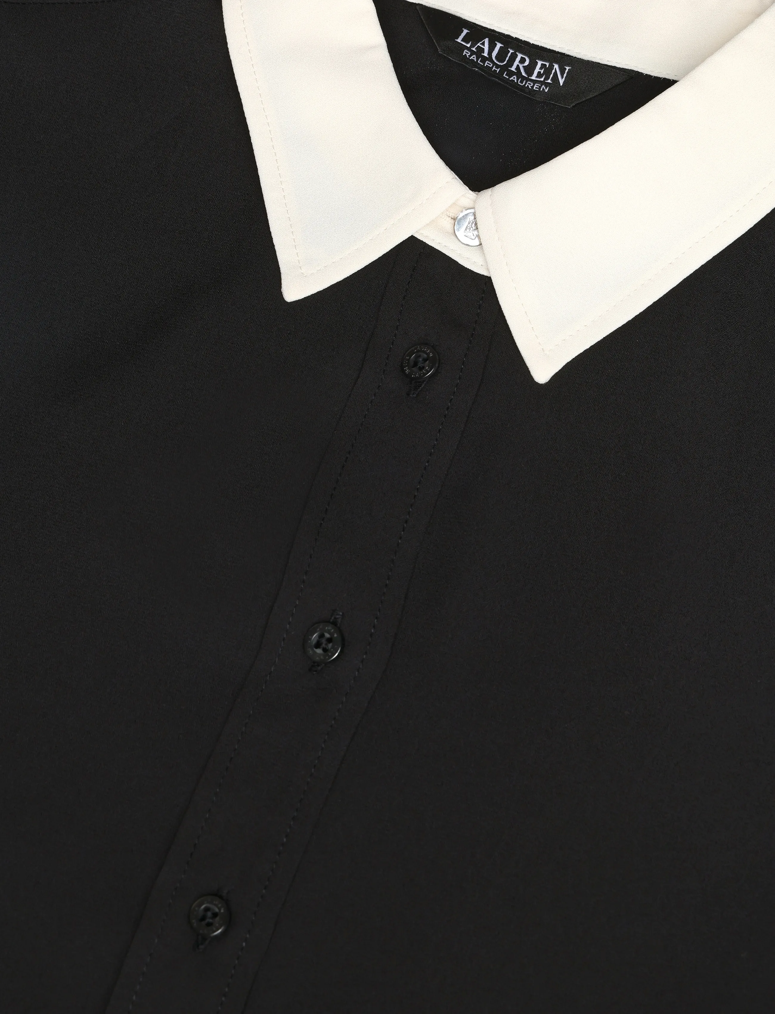 Lauren Ralph Lauren - Classic Fit Two-Tone Georgette Shirt - black/mascarpone - 5