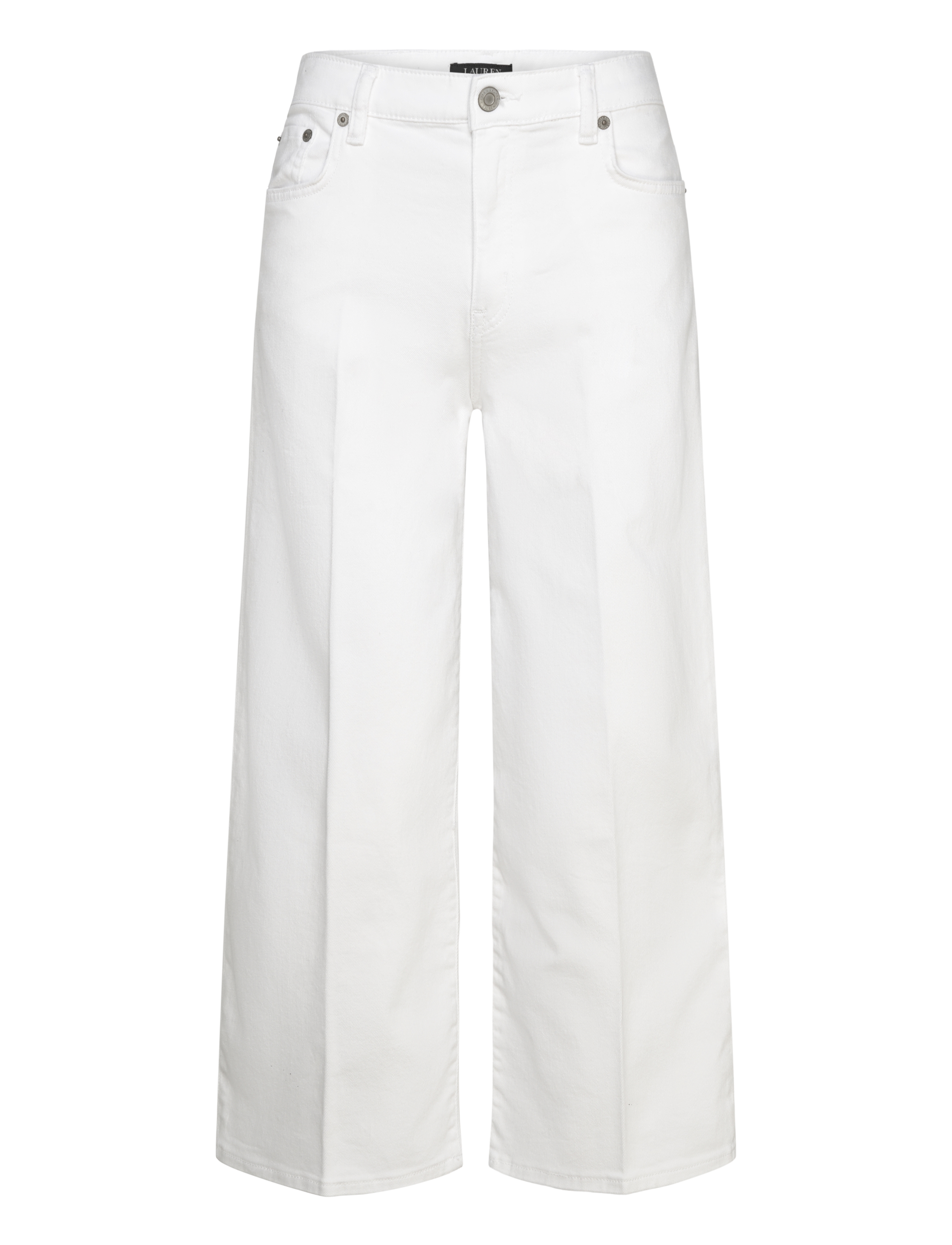 Lauren Ralph Lauren LOW STR DENIM-JEAN - Víðar gallabuxur - WHITE WSH / white