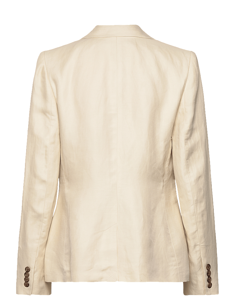 Lauren Ralph Lauren - Linen-Blend Twill Blazer - Ühes joones nööpidega bleiserid - ivory beige - 1
