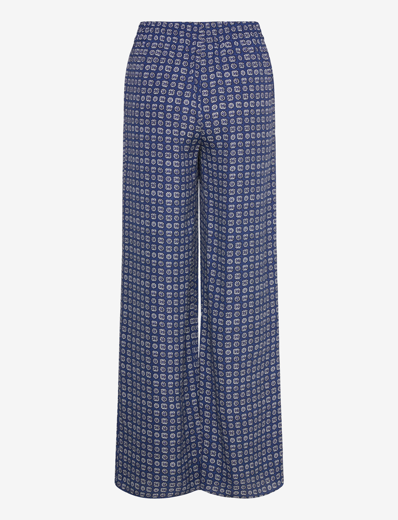 Lauren Ralph Lauren - Geo-Print Crepe Wide-Leg Pant - blue/white - 2